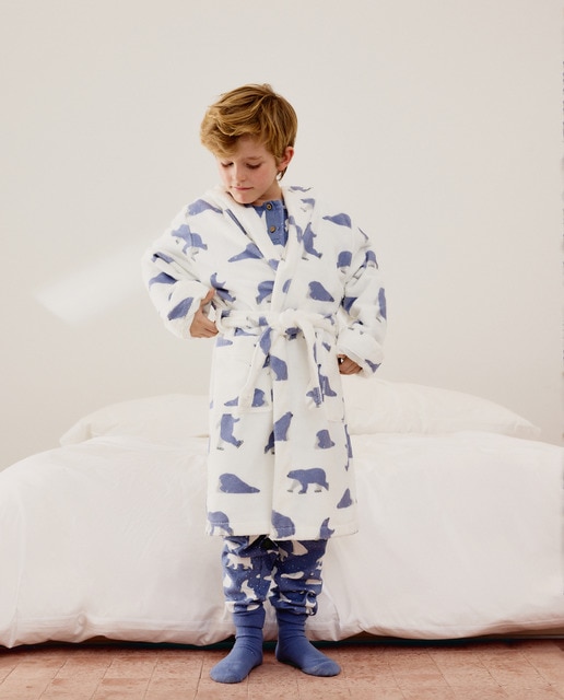 Imagem 0 de Roupão de Banho Liso com Fantasia de Ursos