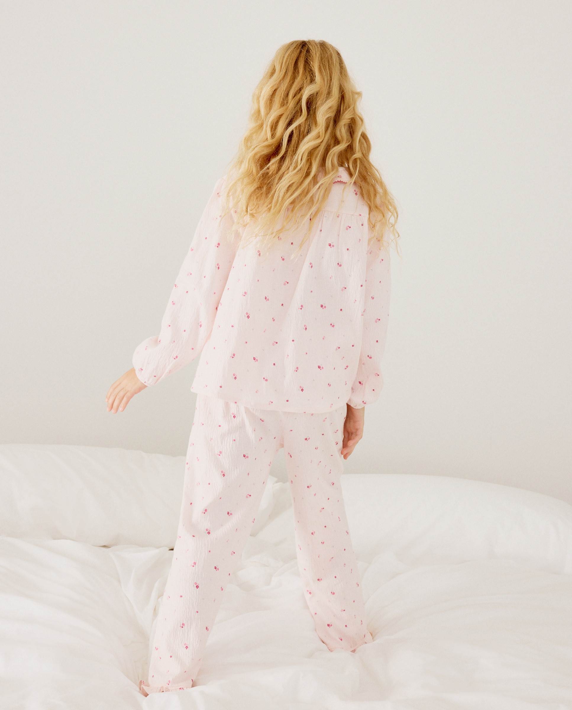 Pijama Comprido Abotoado na Gola Cotton Juice Rosa-3