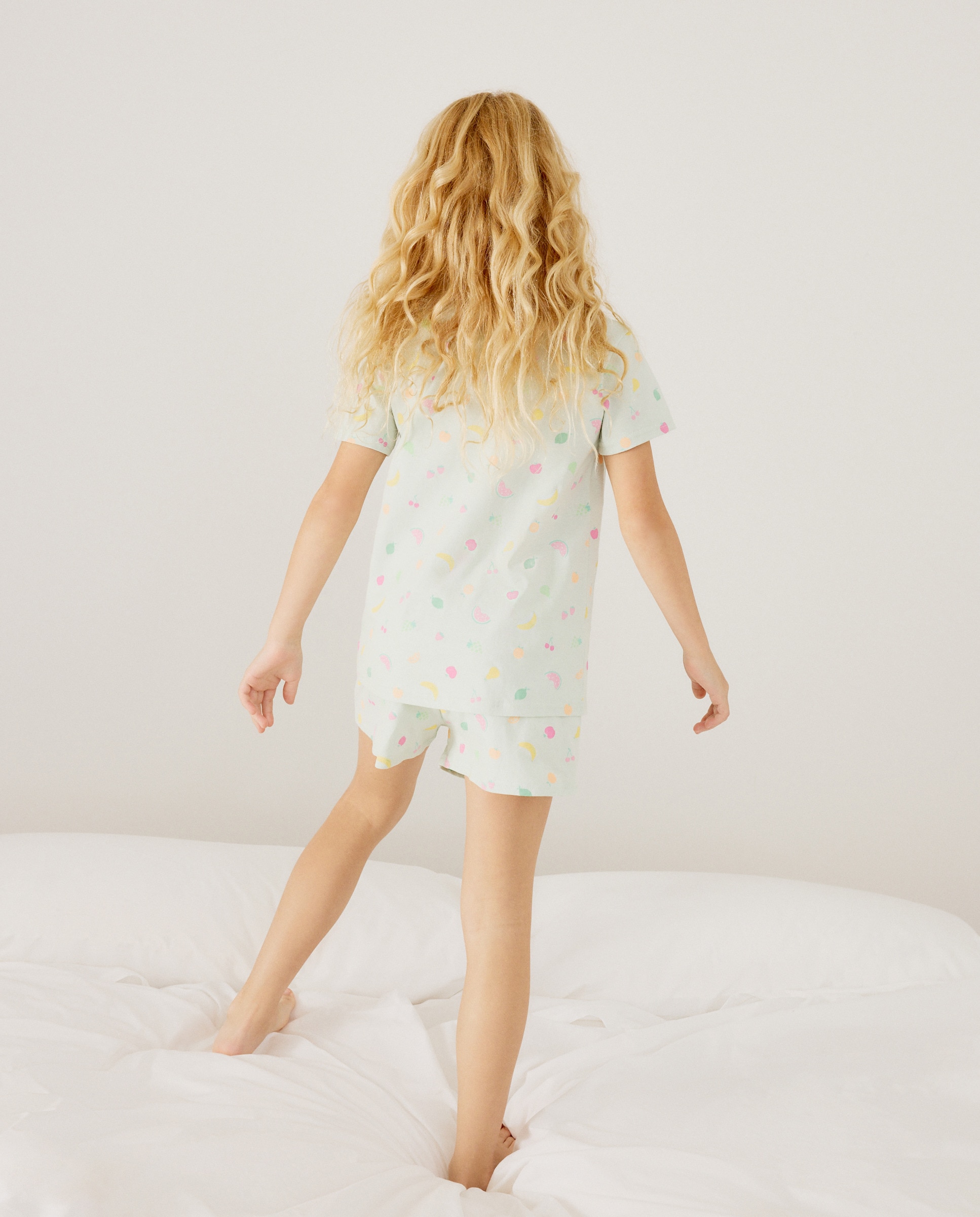 Pijama Curto com Estampado de Frutas Cotton Juice Verde-3