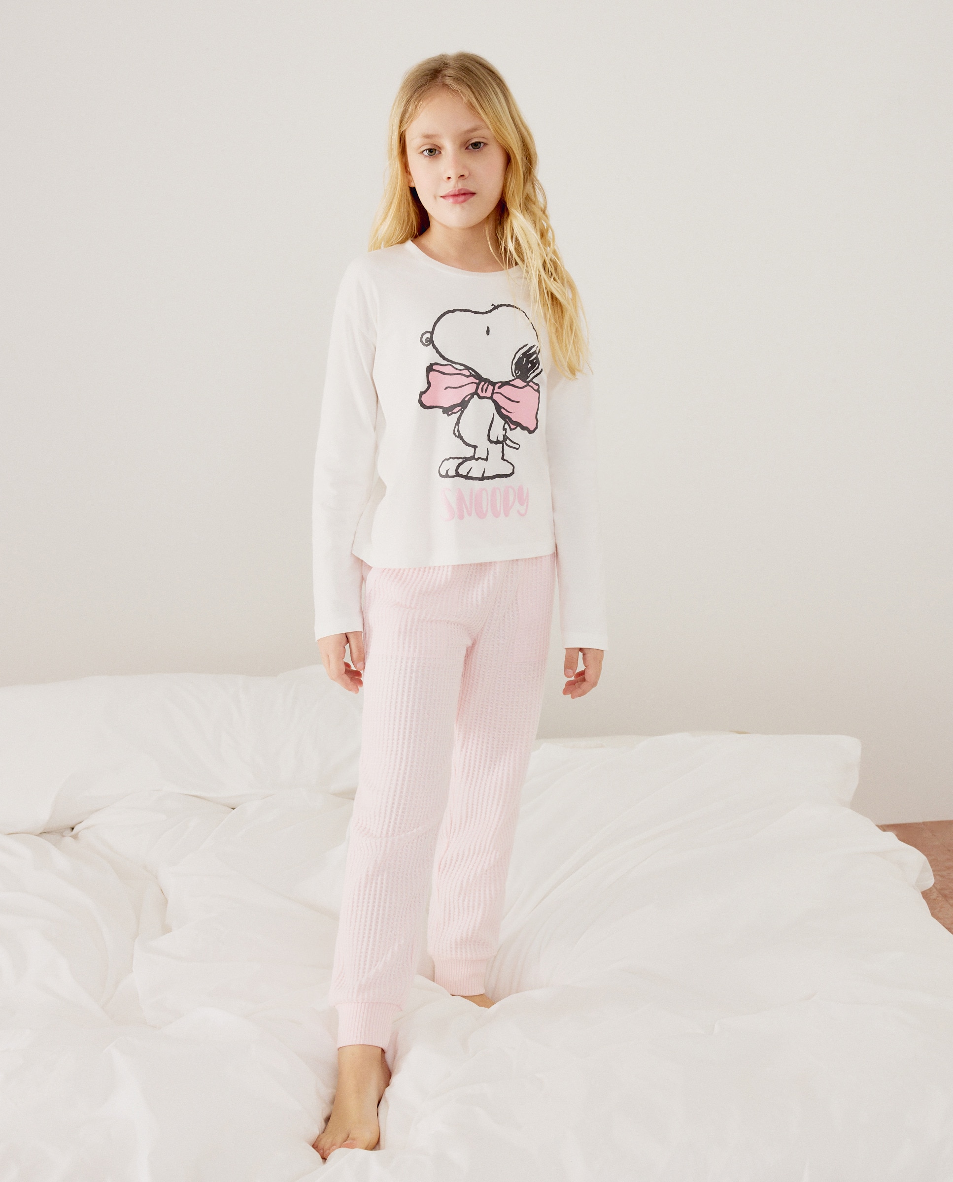 Camisola de Manga Comprida Snoopy Branco-2