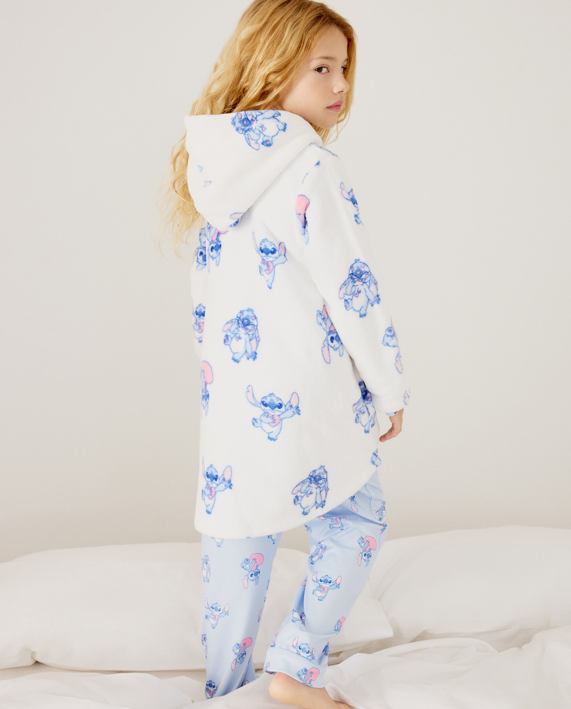 Robe Lilo & Stitch com Fecho de Correr Branco-3