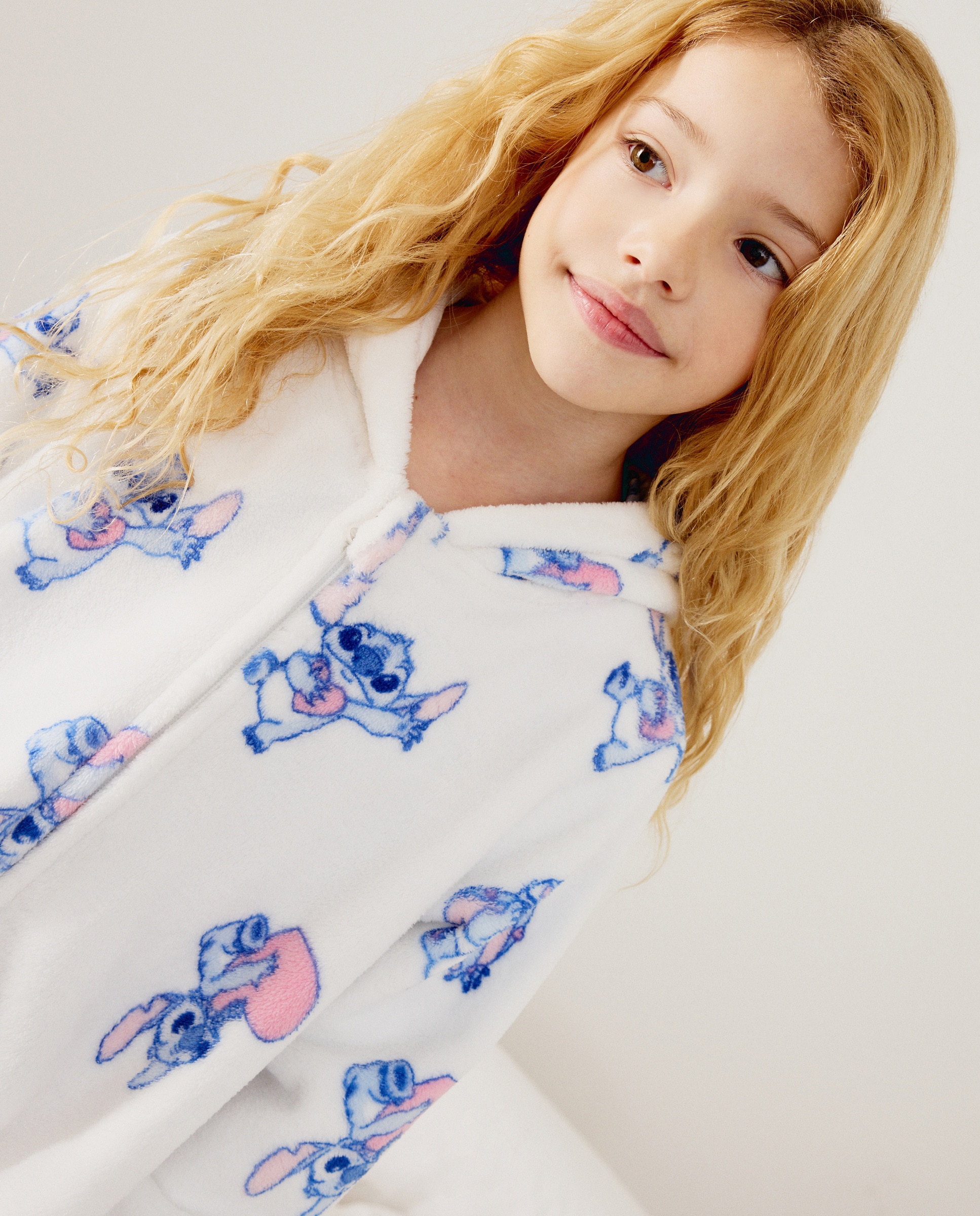 Robe Lilo & Stitch com Fecho de Correr Branco-4