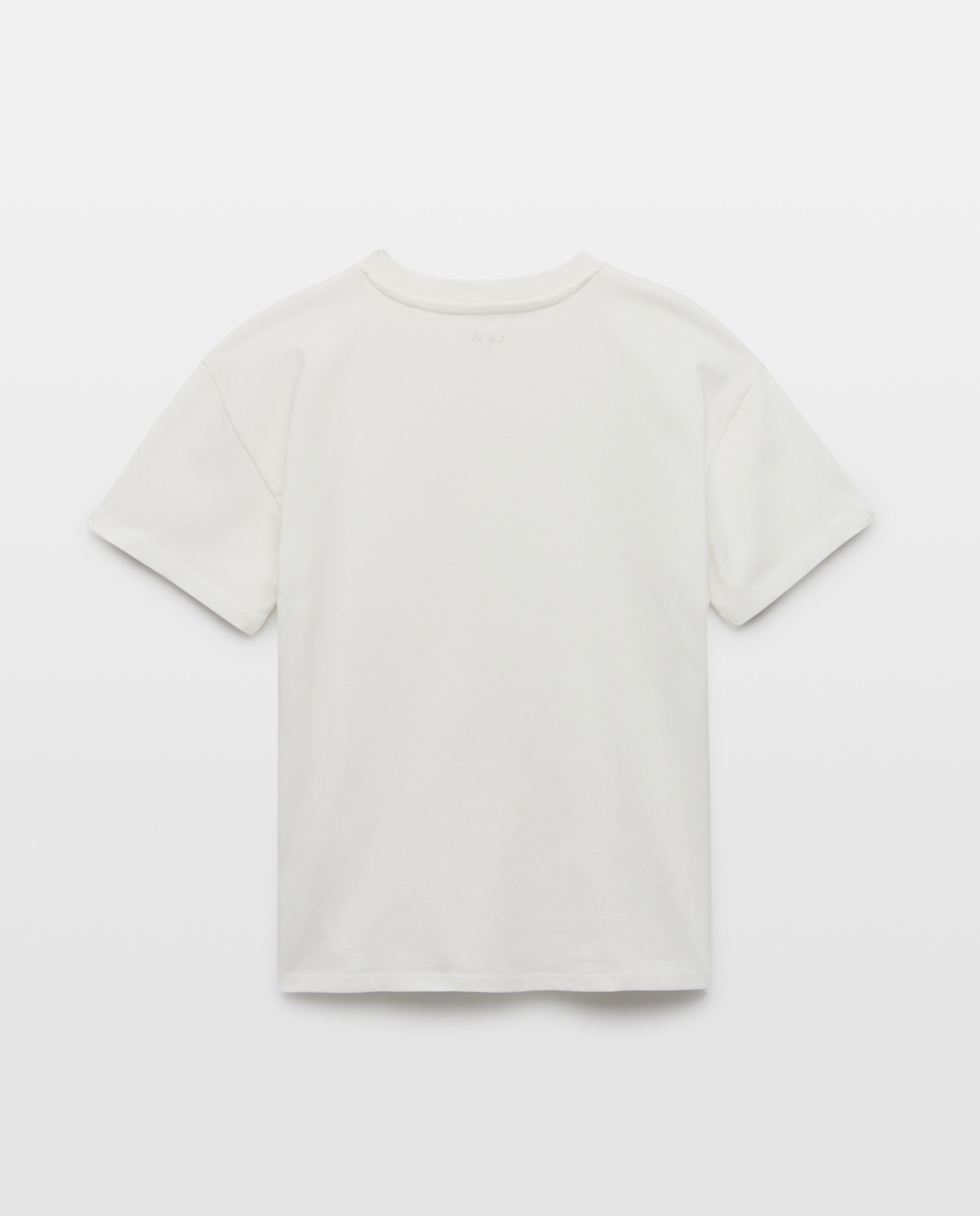 Camiseta de niño lisa bolsillo manga corta Blanco-2