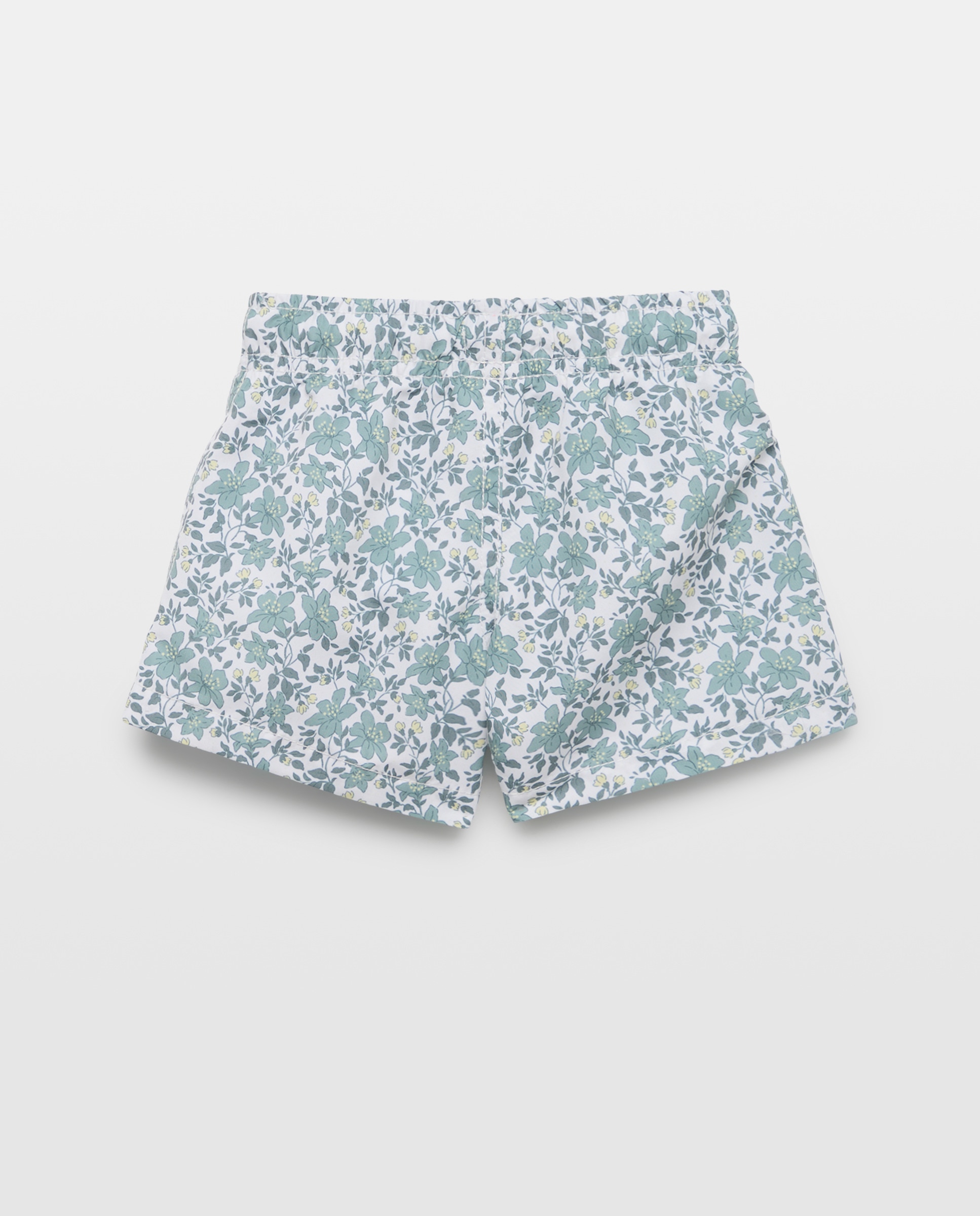 Bañador bermuda de bebé flor bitono 530 Verde oscuro-2