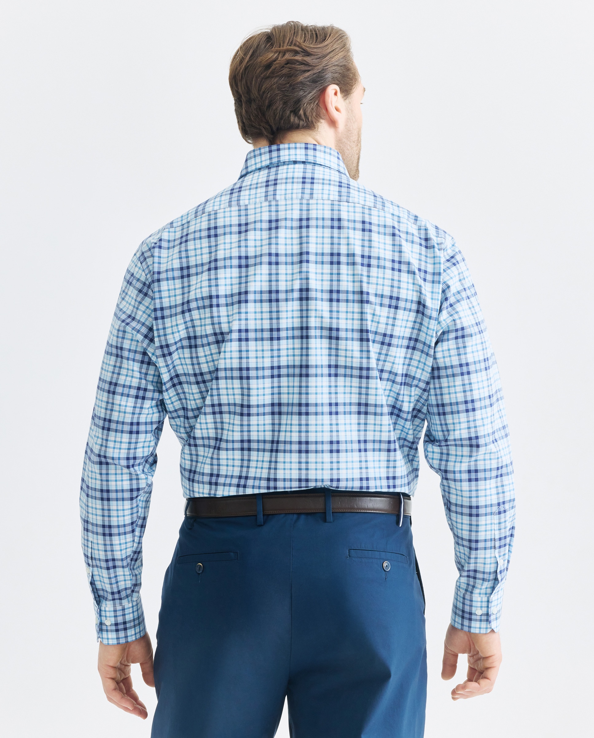 Camisa Non Iron Tamanhos Grandes Azul-3