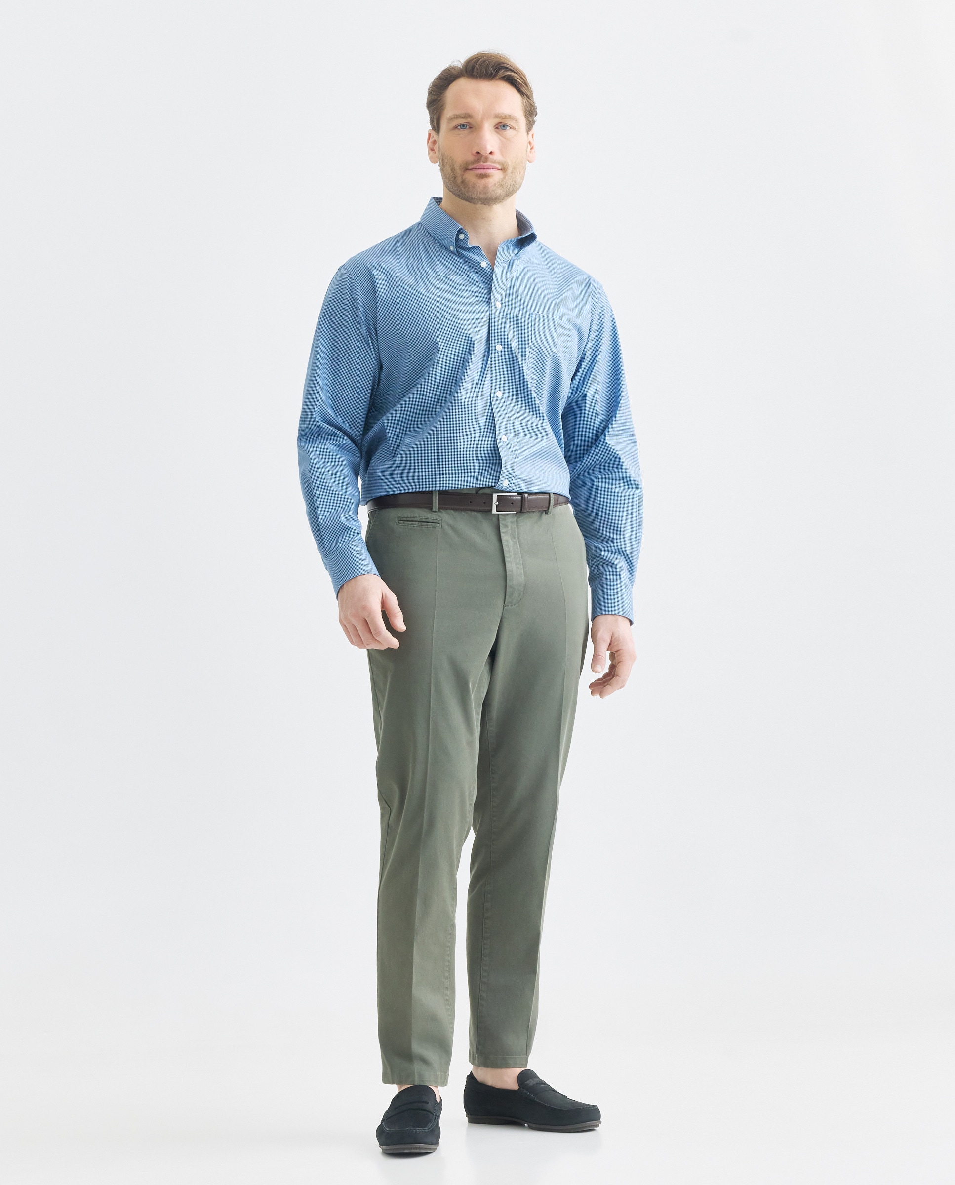 Camisa Non Iron Tamanhos Grandes Azul-2