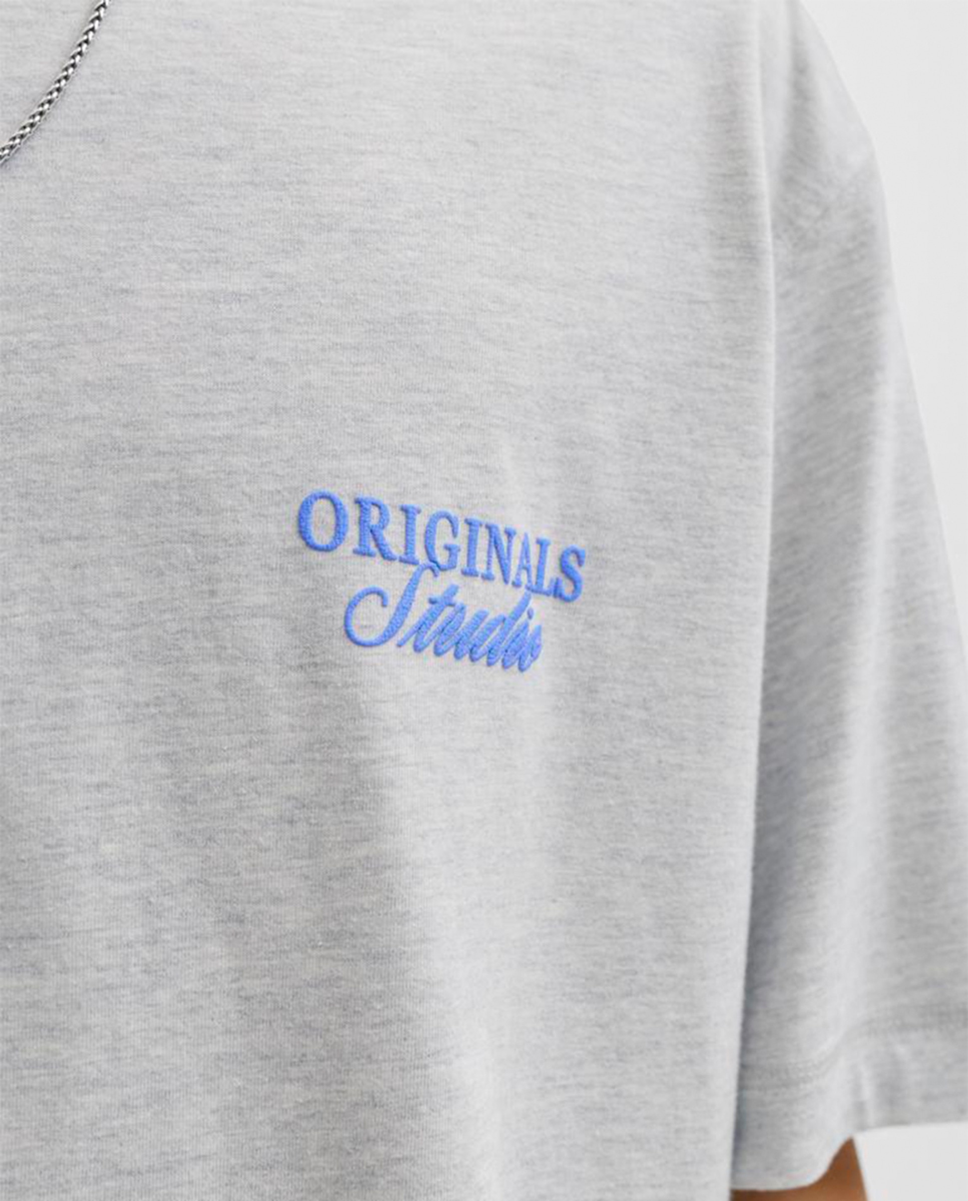 T-shirt de Manga Curta com Backprint Cinzento-4