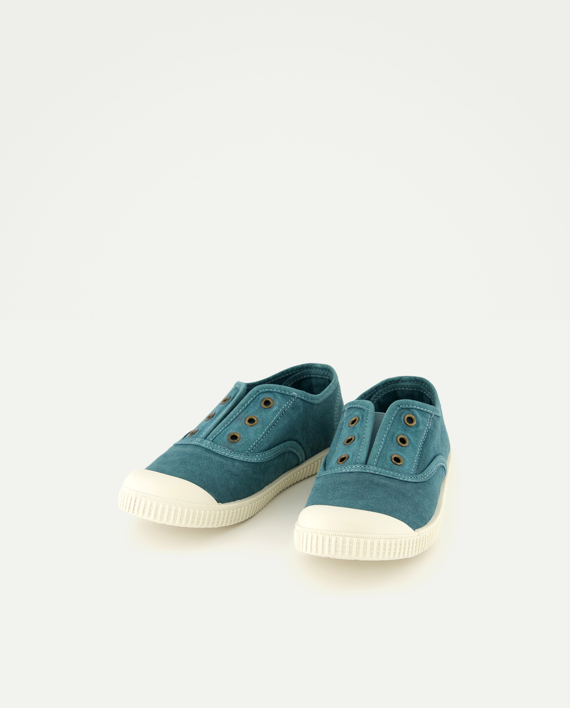 Lona infantil con puntera sin cordones 530 Verde oscuro-2