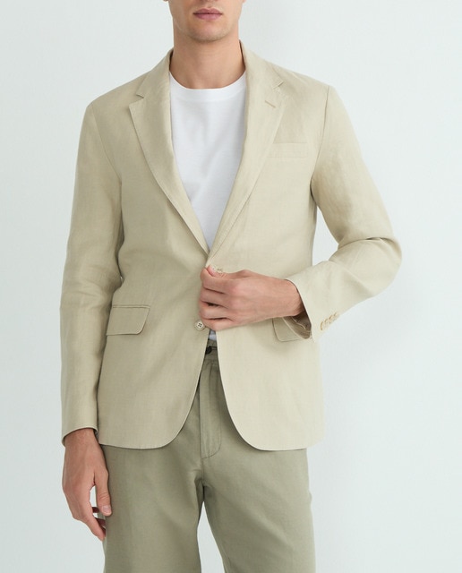 Imagen 0 de Chaqueta de traje de hombre de lino Regular fit