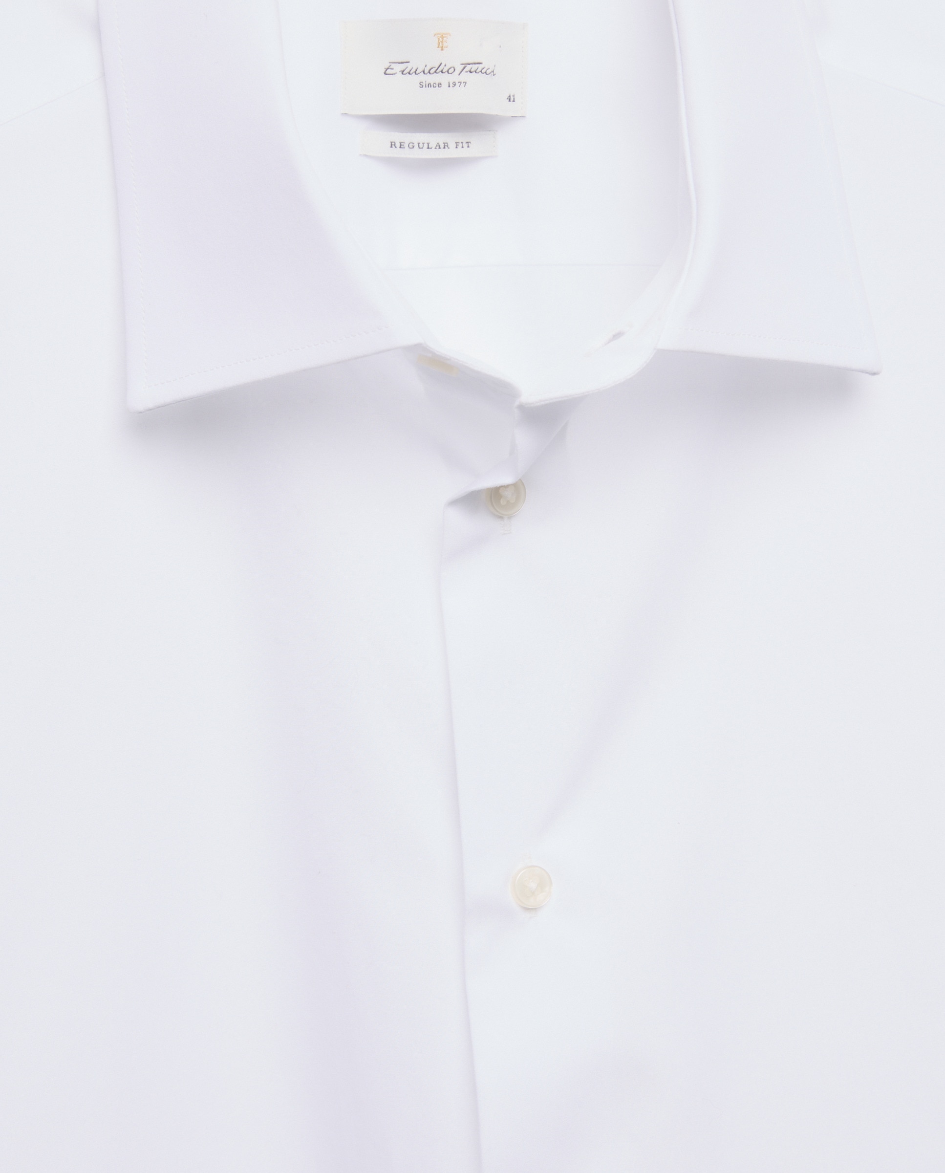 Camisa vestir de hombre regular fit cuello inglés - Emidio Tucci - Blanco Blanco-6
