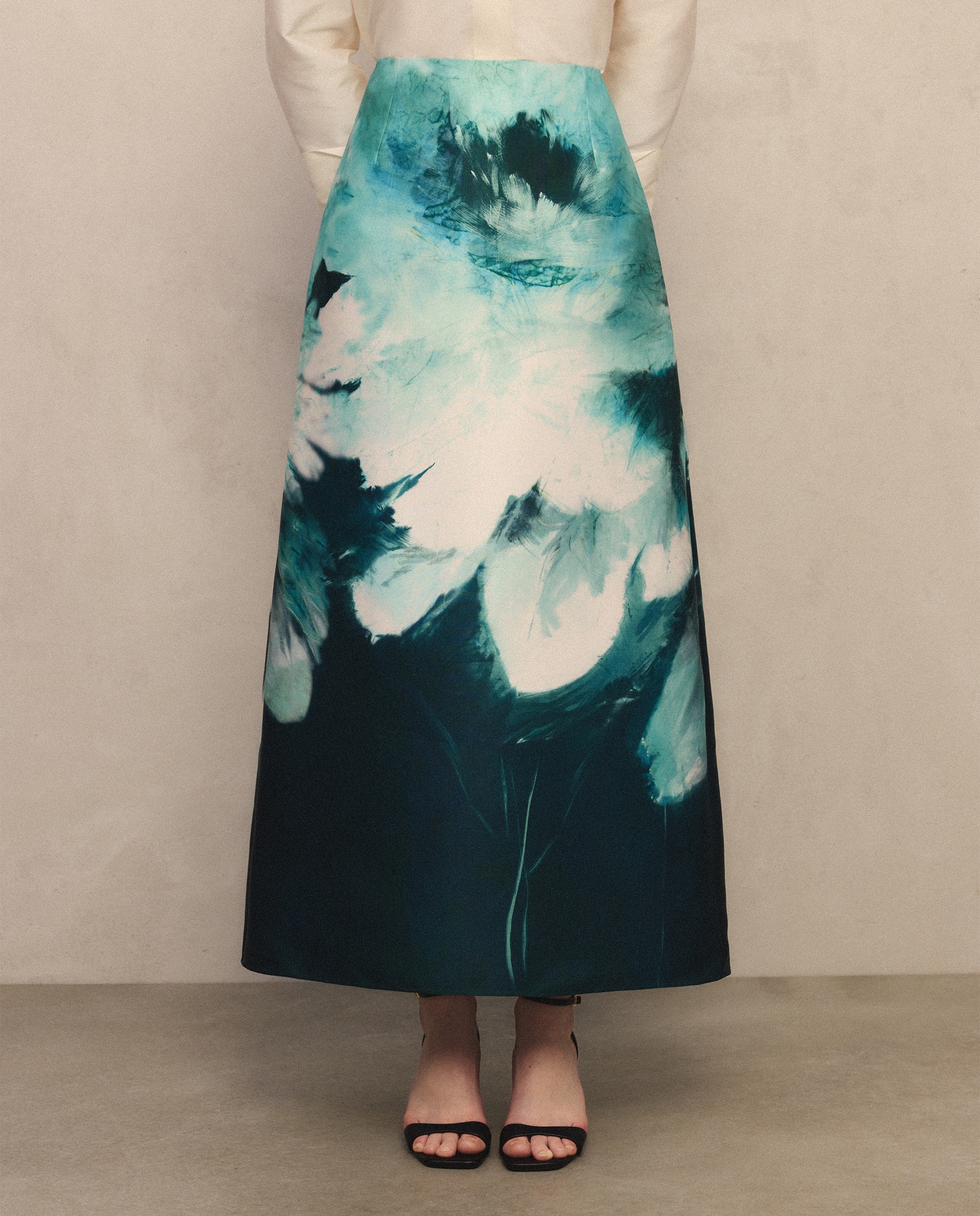 Saia direita midi Verde-2