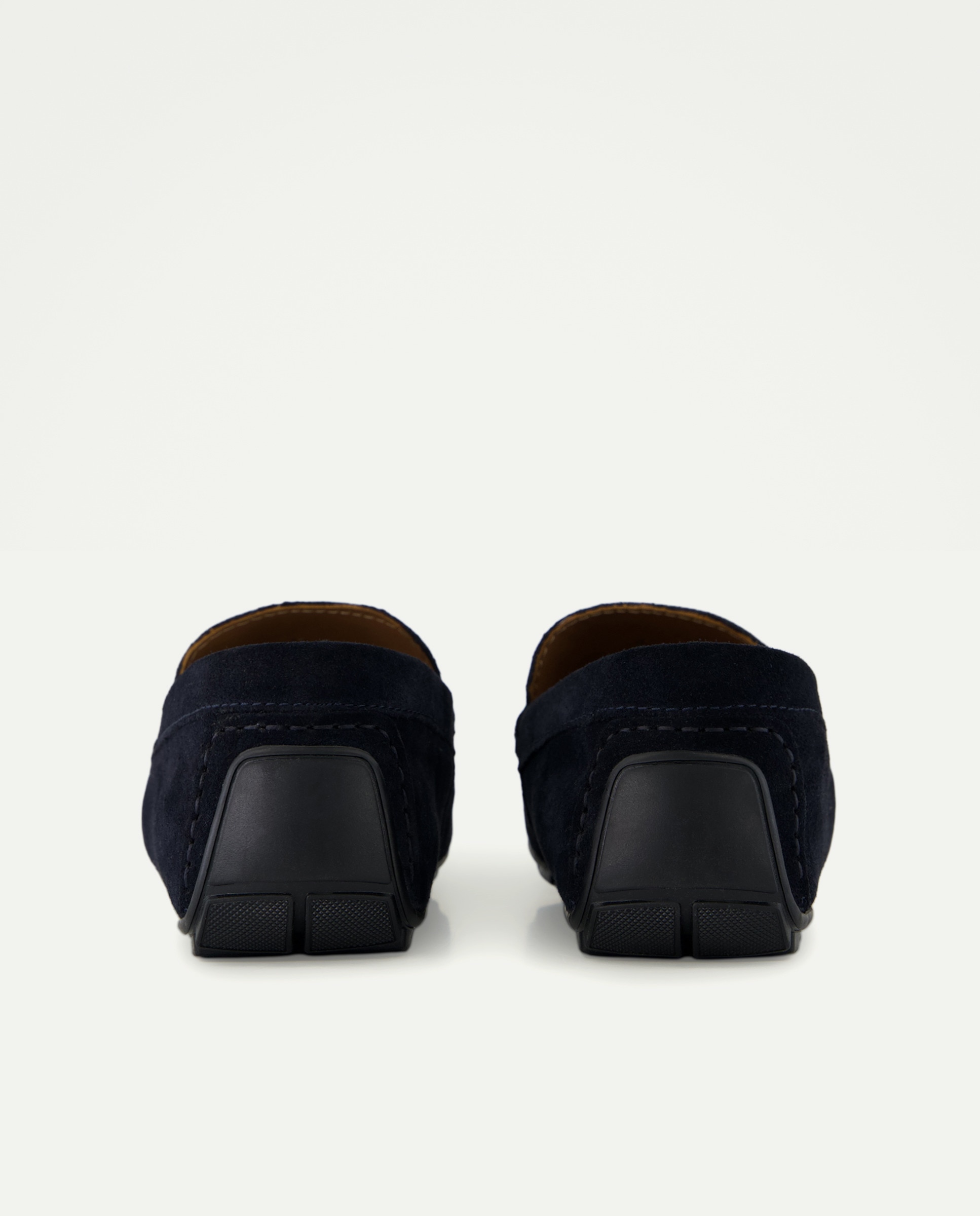 Mocasín de hombre de serraje con piso de goma Azul marino-3