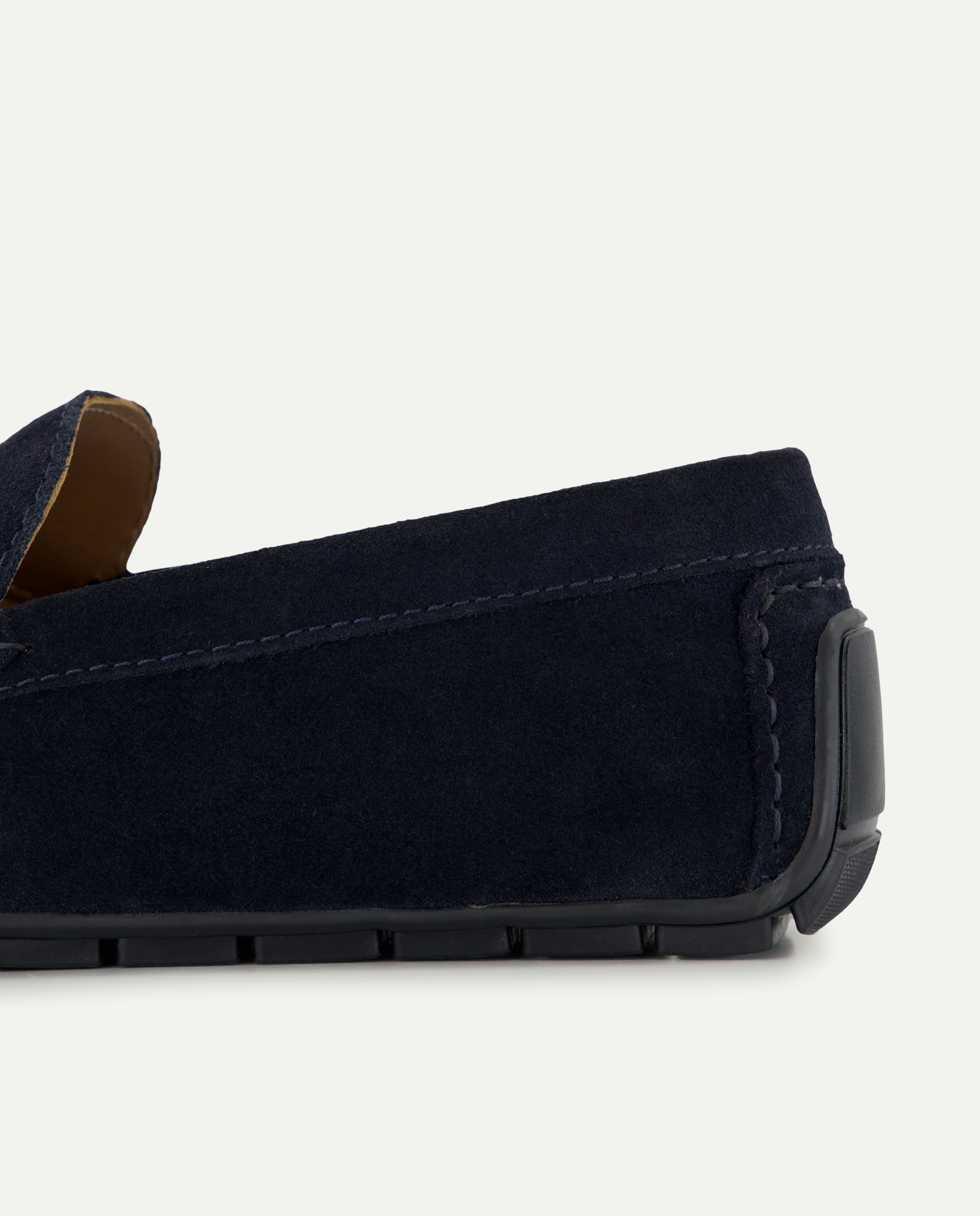 Mocasín de hombre de serraje con piso de goma Azul marino-5
