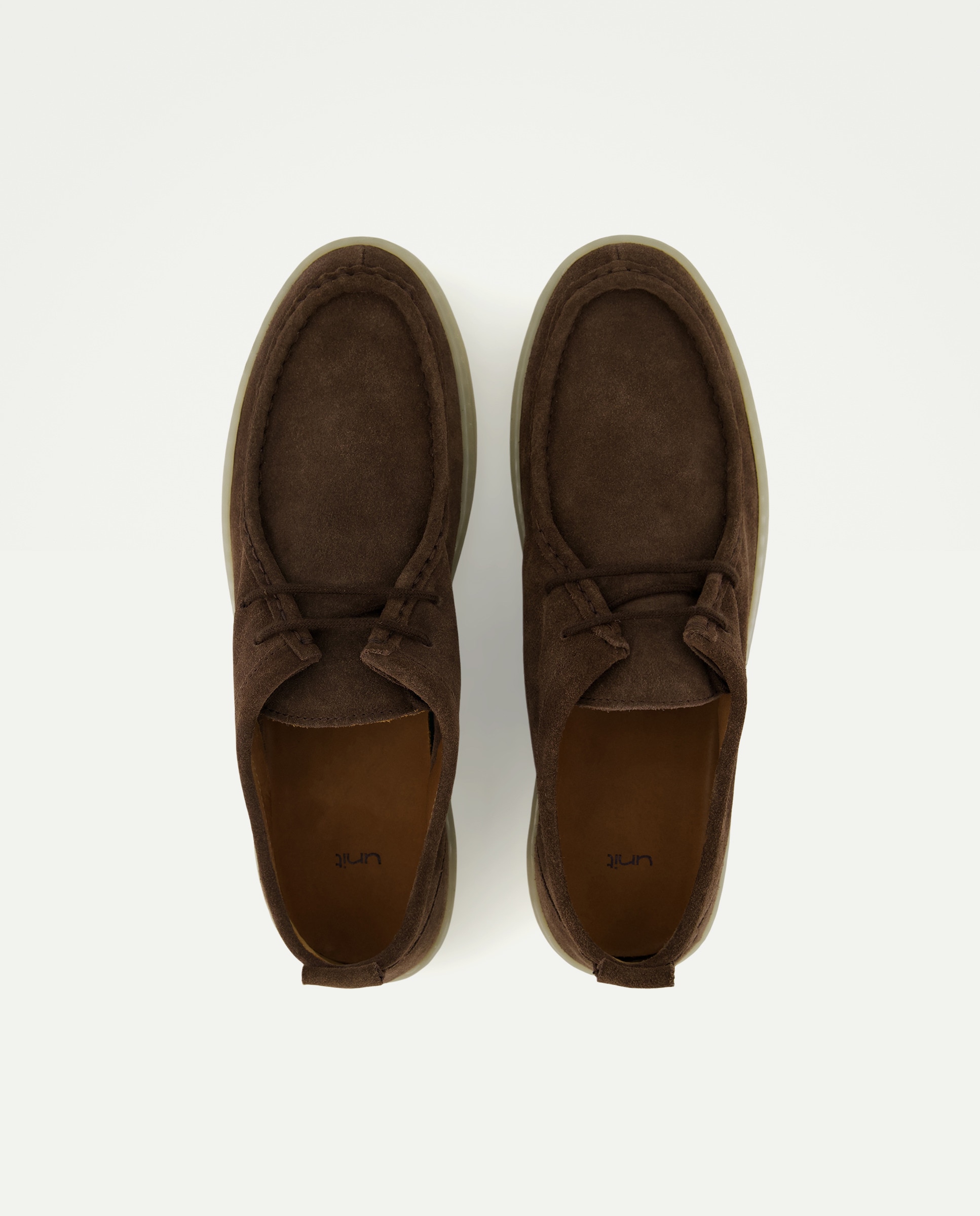 Zapato wallaby de hombre serraje con piso de goma Marrón-4