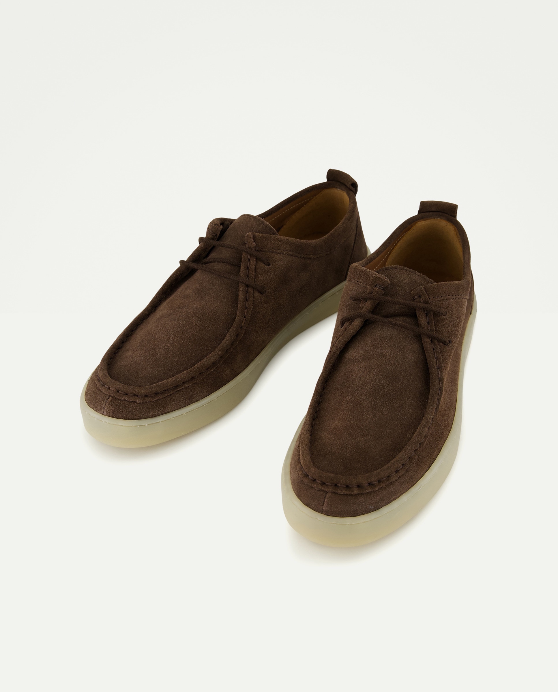 Zapato wallaby de hombre serraje con piso de goma Marrón-2