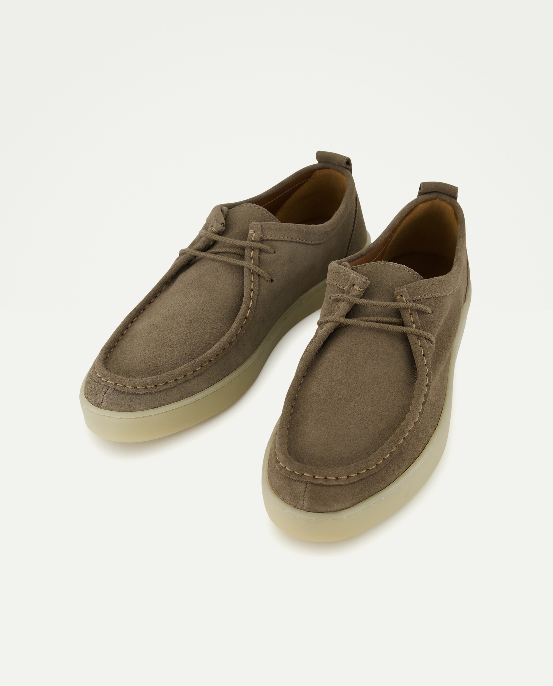Zapato wallaby de hombre serraje con piso de goma Tostado-2