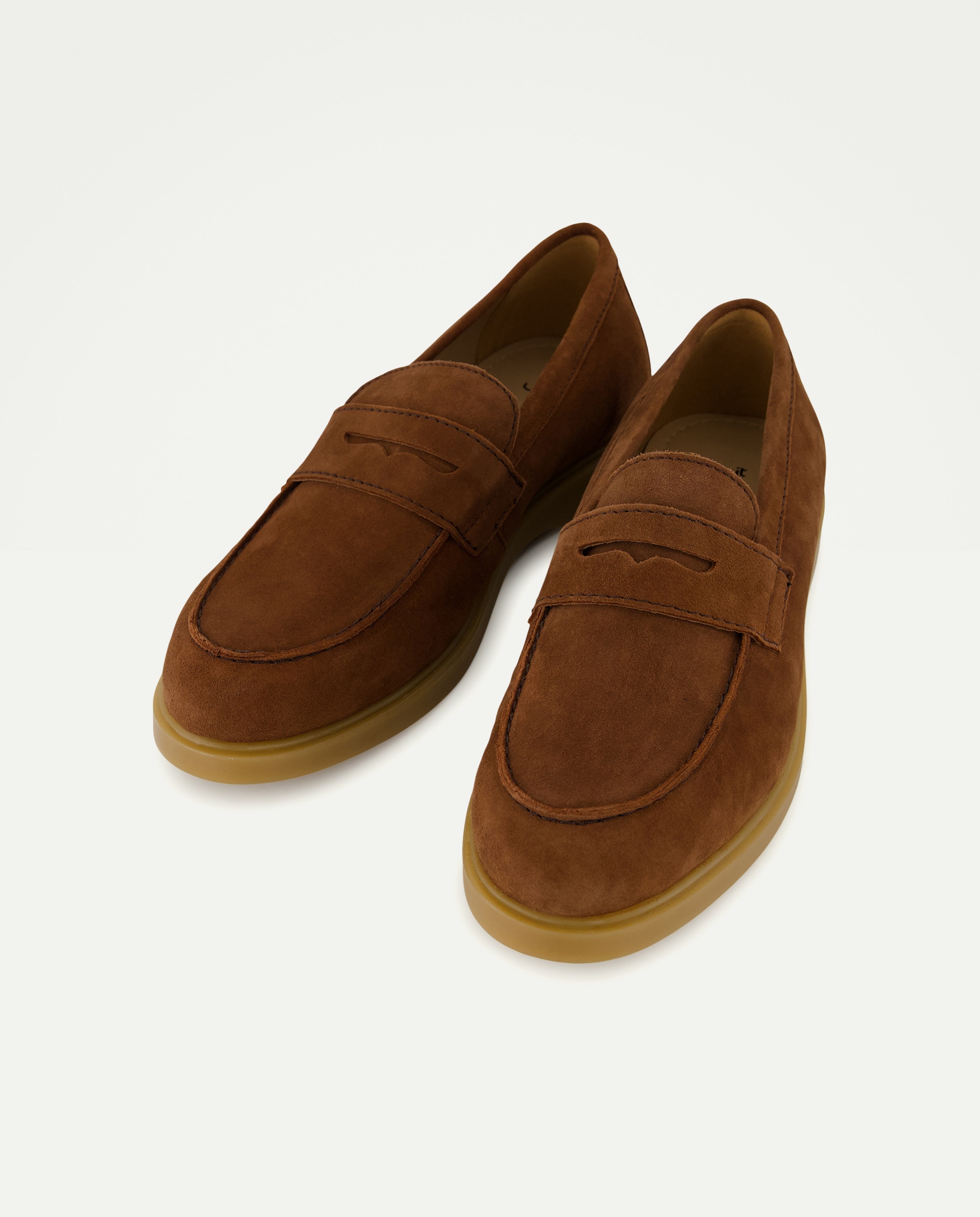 Mocasín antifaz de hombre de nobuck con piso de goma 730 Camel-2