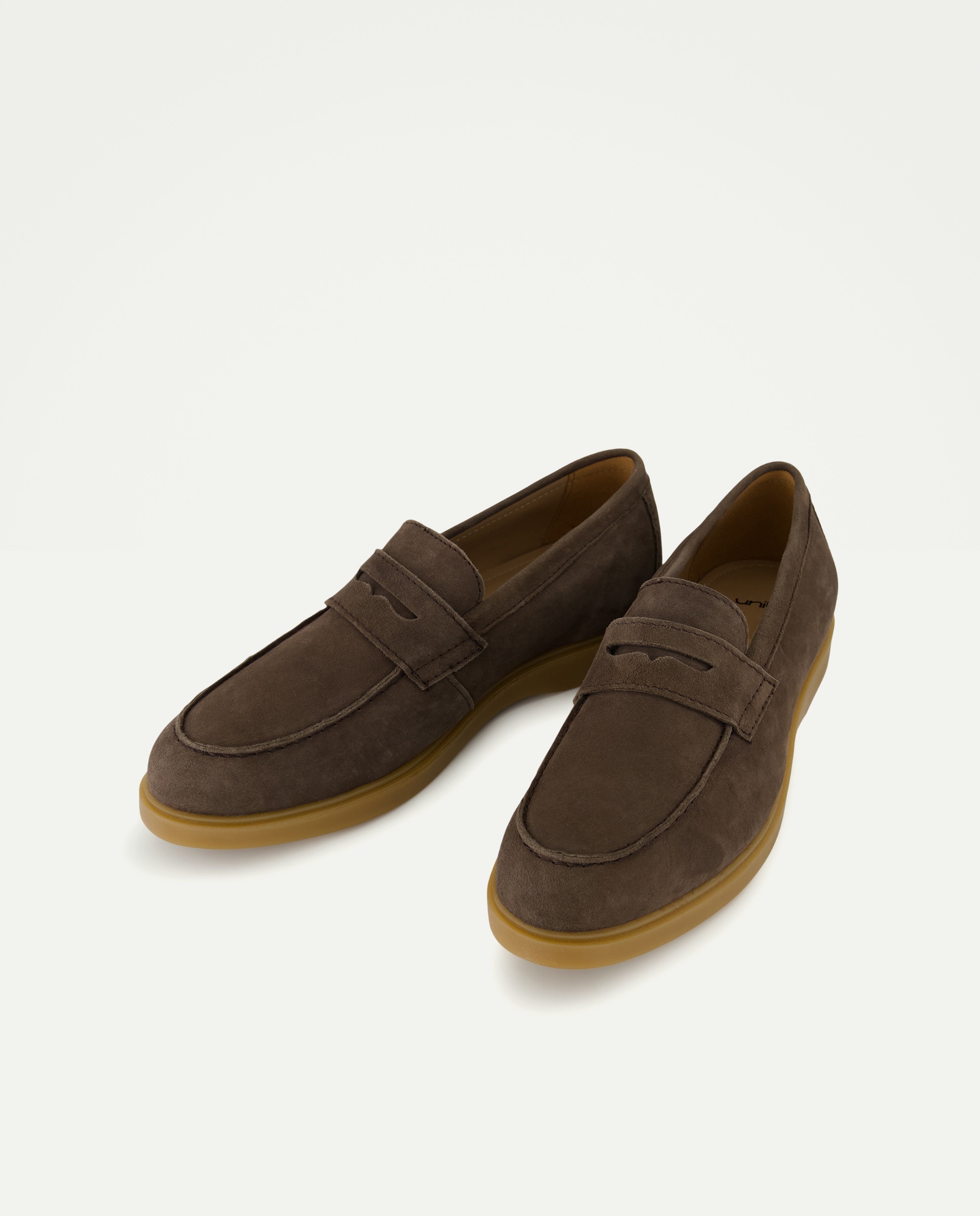 Mocasín antifaz de hombre de nobuck con piso de goma 700 Marrón-2