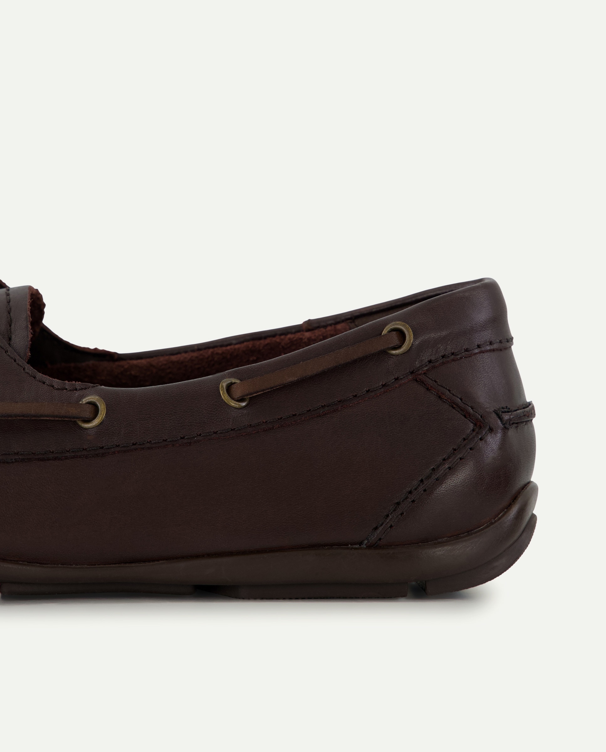 Náutico cordones de hombre de piel con piso de goma Marrón-5