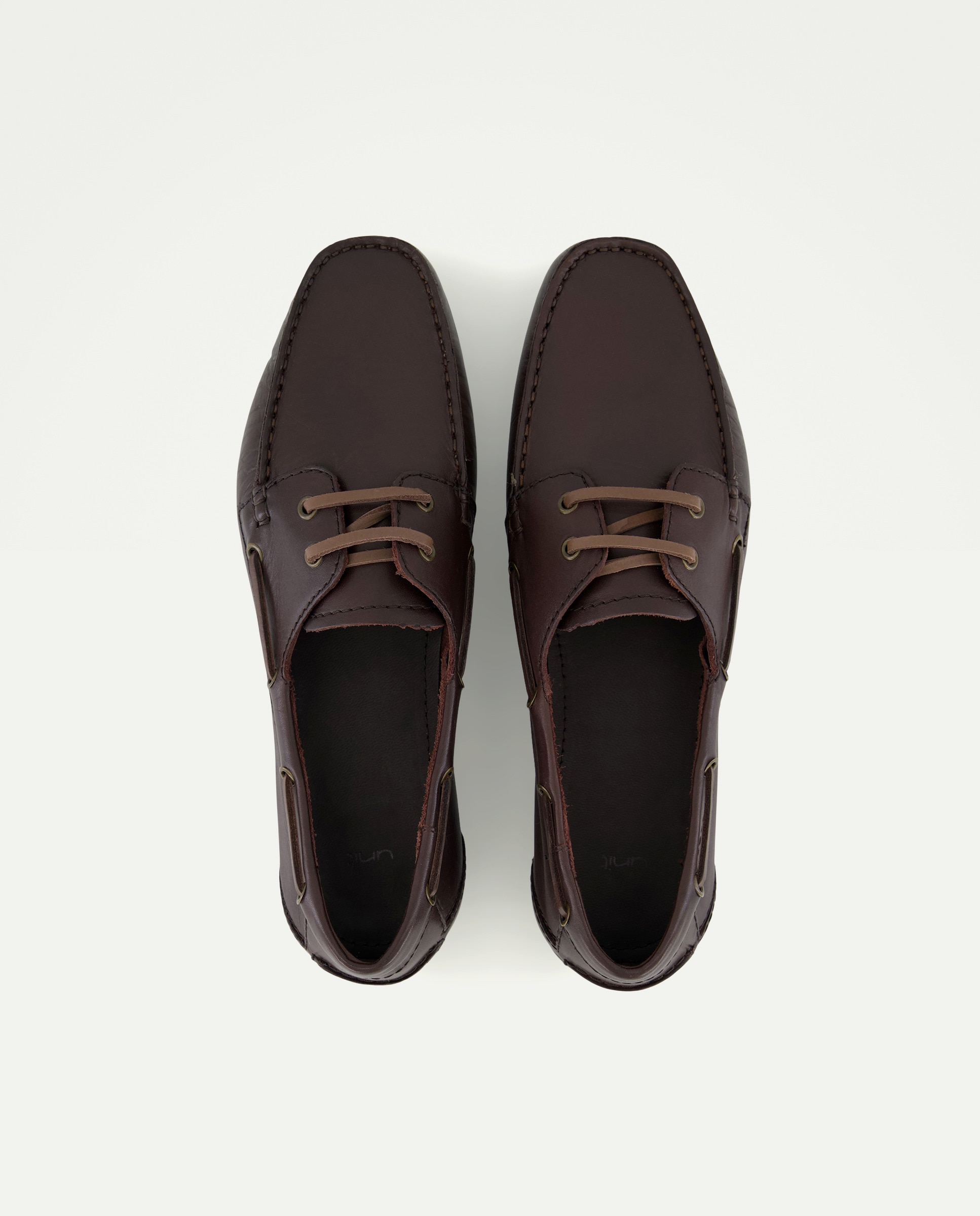 Náutico cordones de hombre de piel con piso de goma Marrón-4