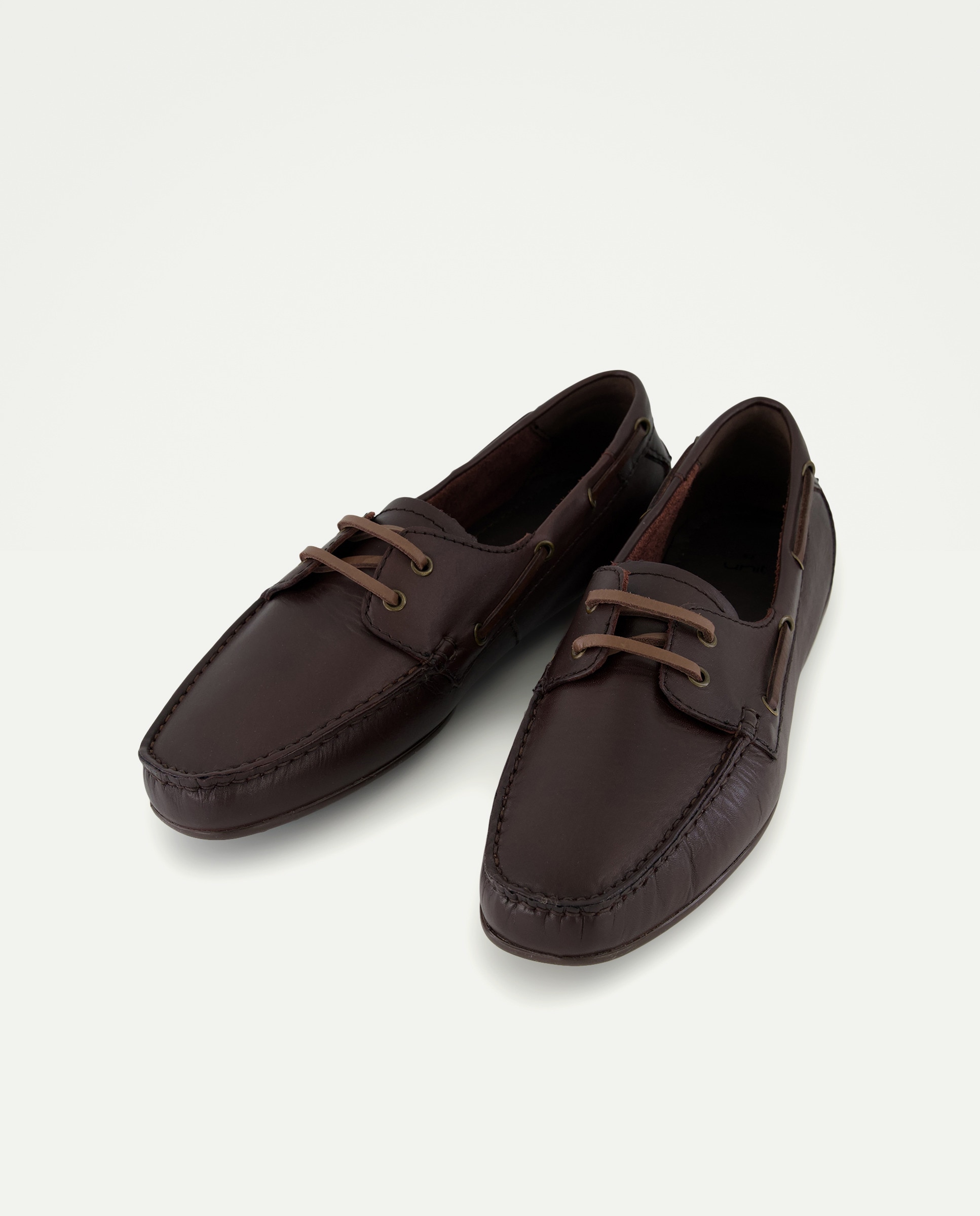 Náutico cordones de hombre de piel con piso de goma Marrón-2