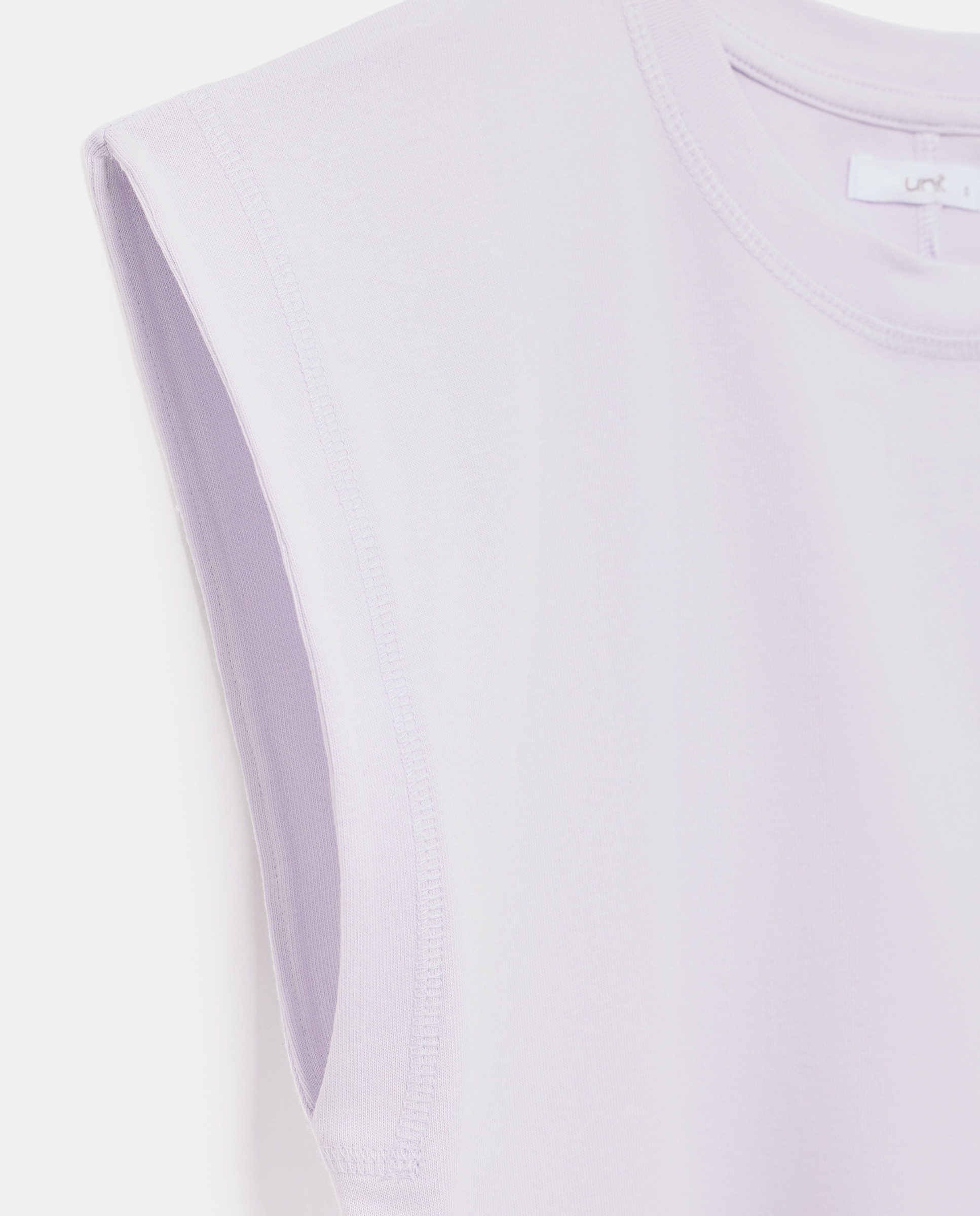 Camiseta sin mangas de mujer con solapa en hombro 283 Lavanda-5