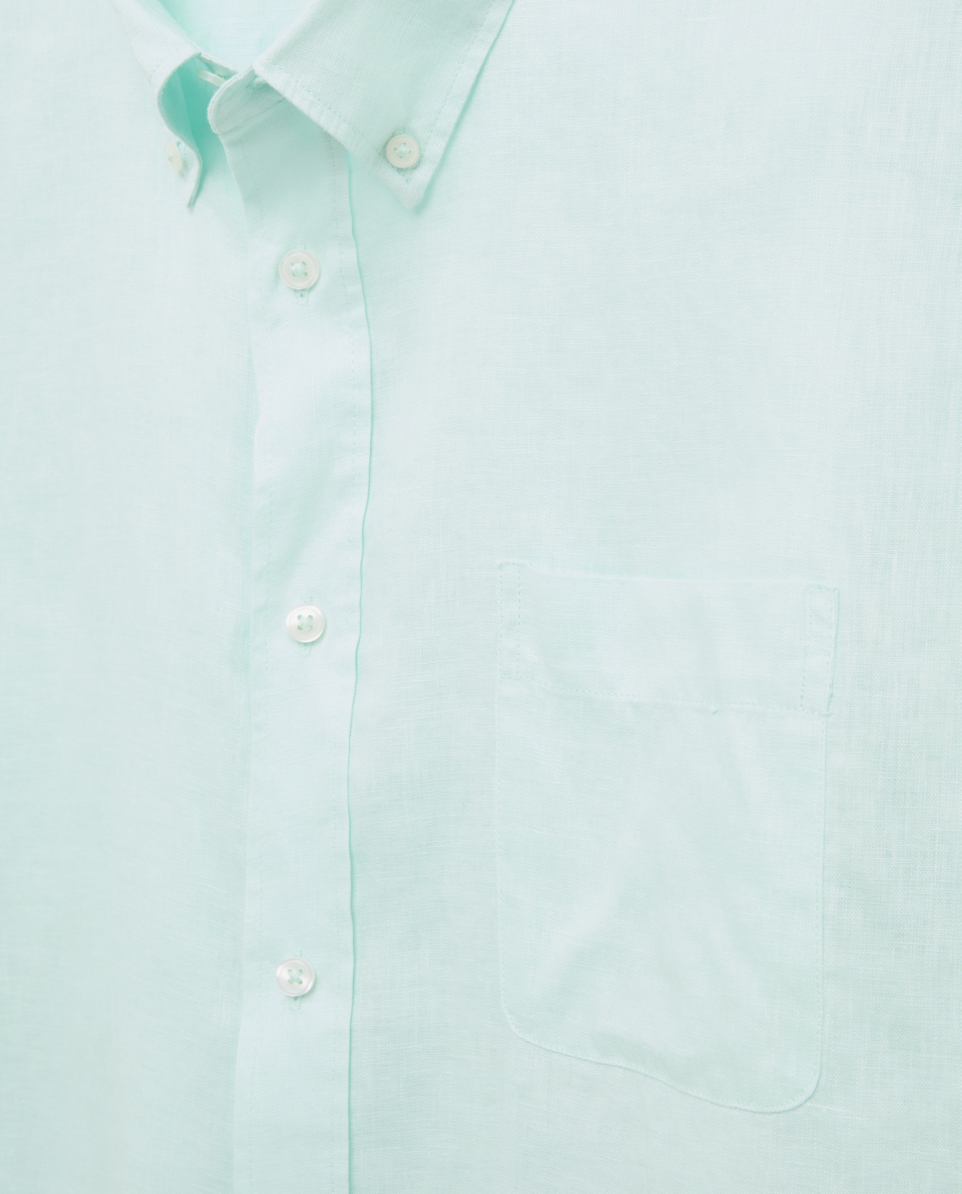 Camisa Casual Tamanhos Grandes 100% Linho Classic Fit com Manga Comprida Rosa-claro-5