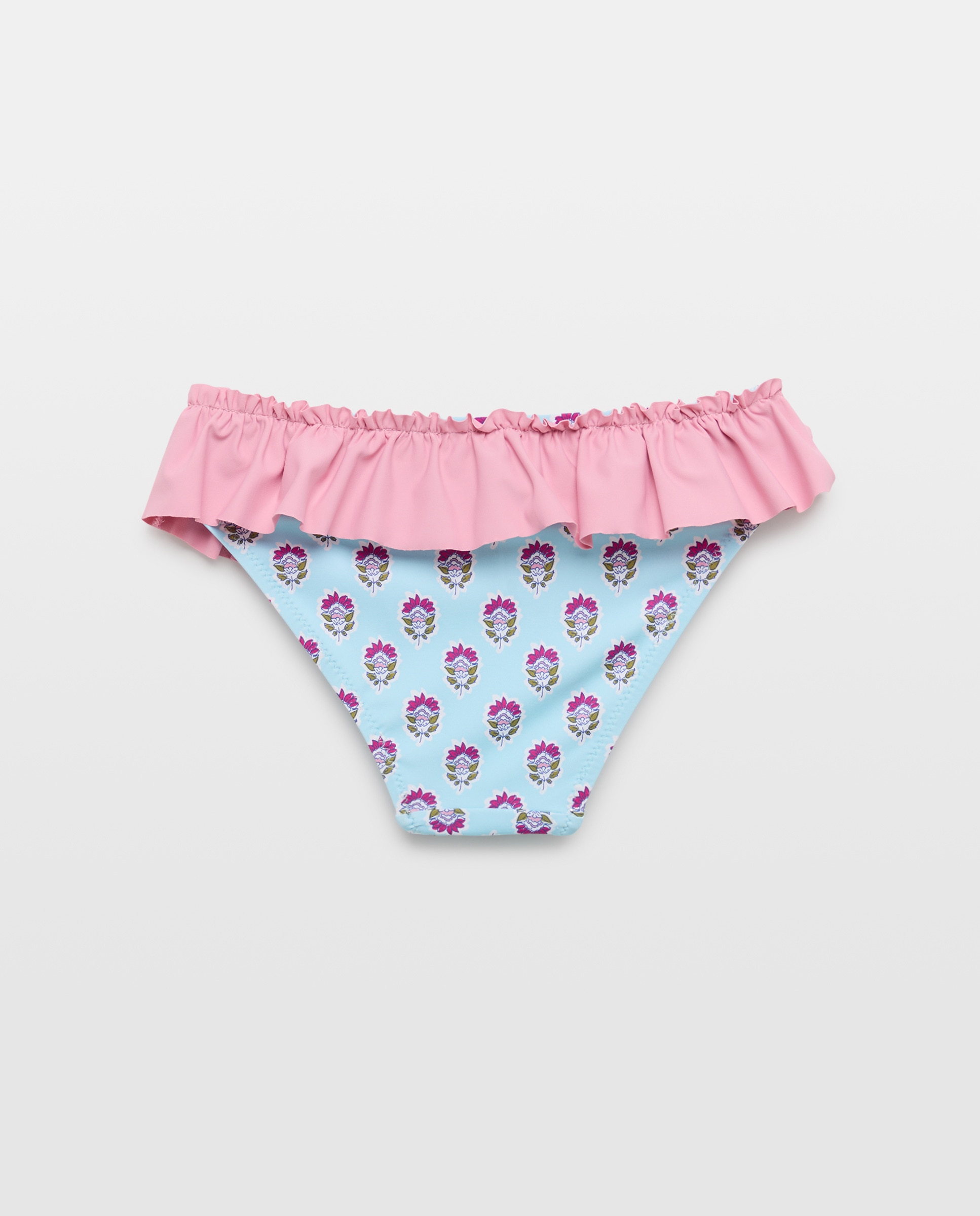 Cueca de Banho com Estampado Floral Verde-2