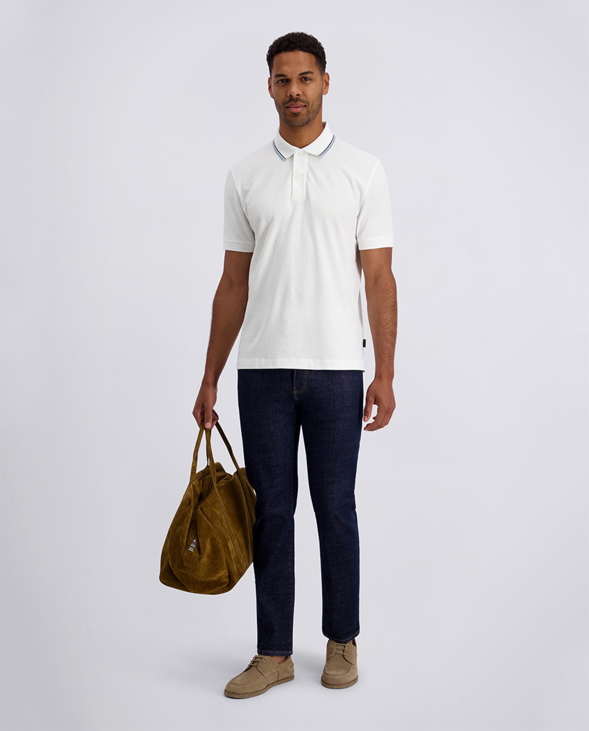 Polo Classic Fit Texturizado com Estrutura - Branco Branco-6