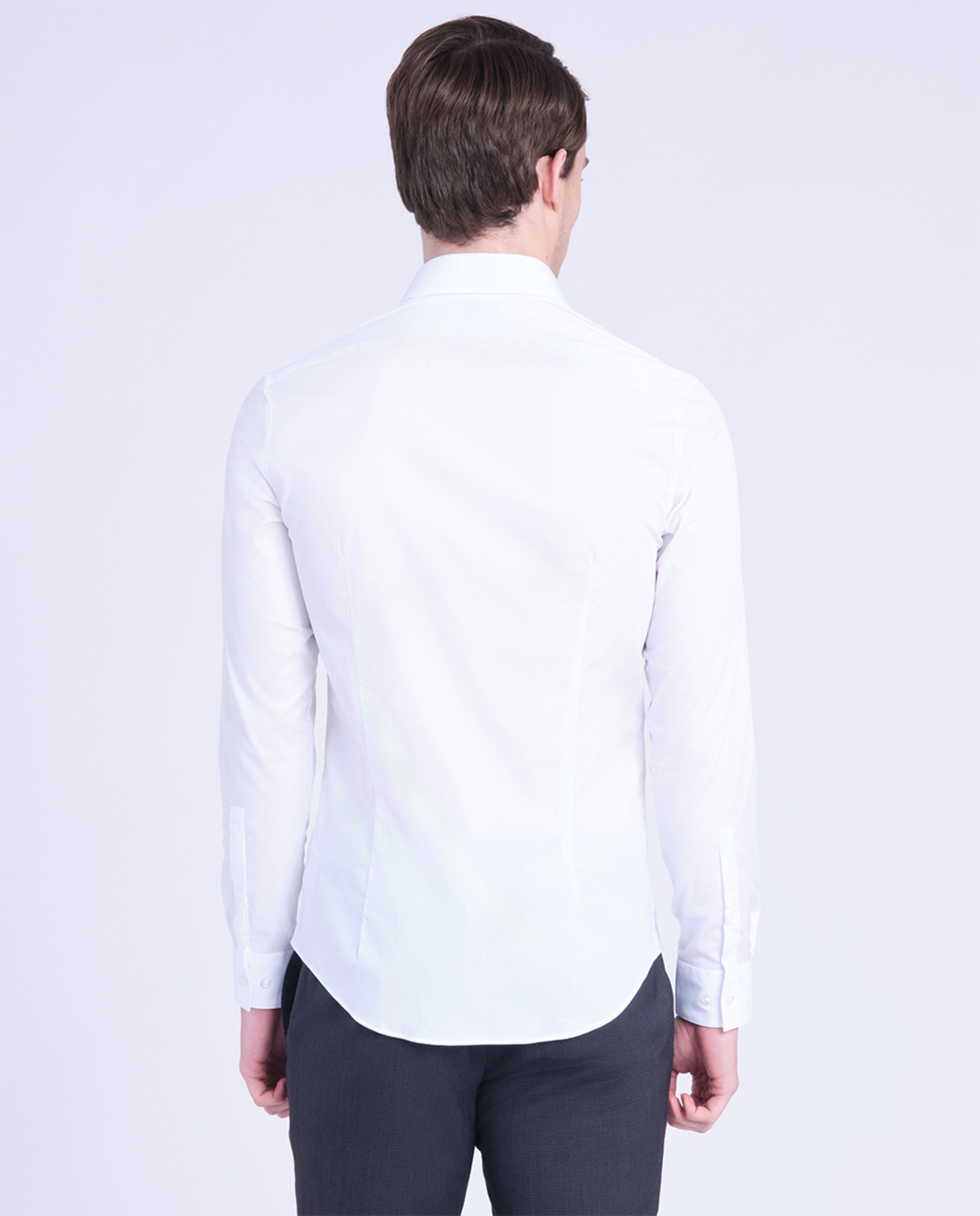 Camisa Clássica Slim Fit de Popelina Branco-2