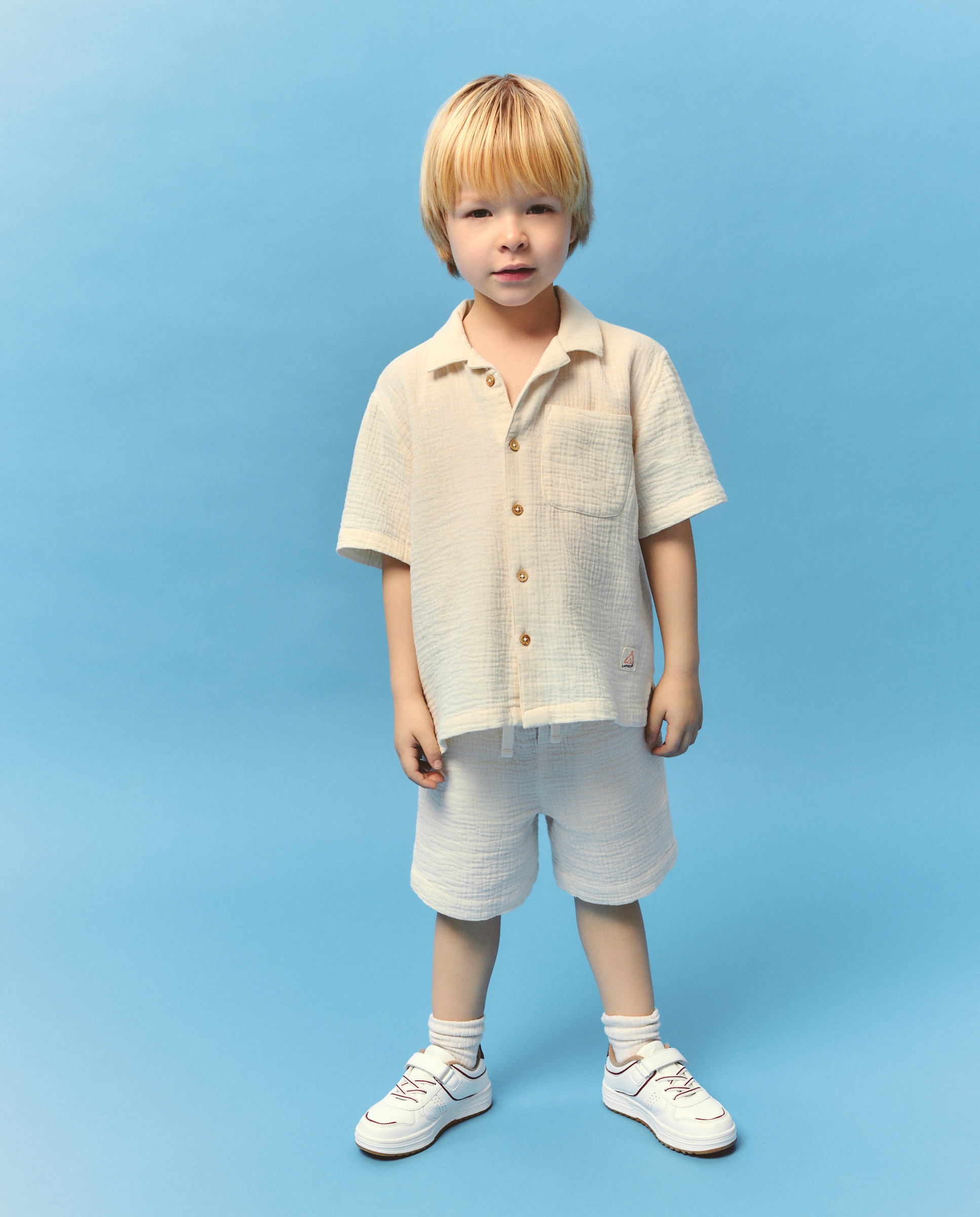 Camisa Lisa com Manga Curta 120 Cru-2