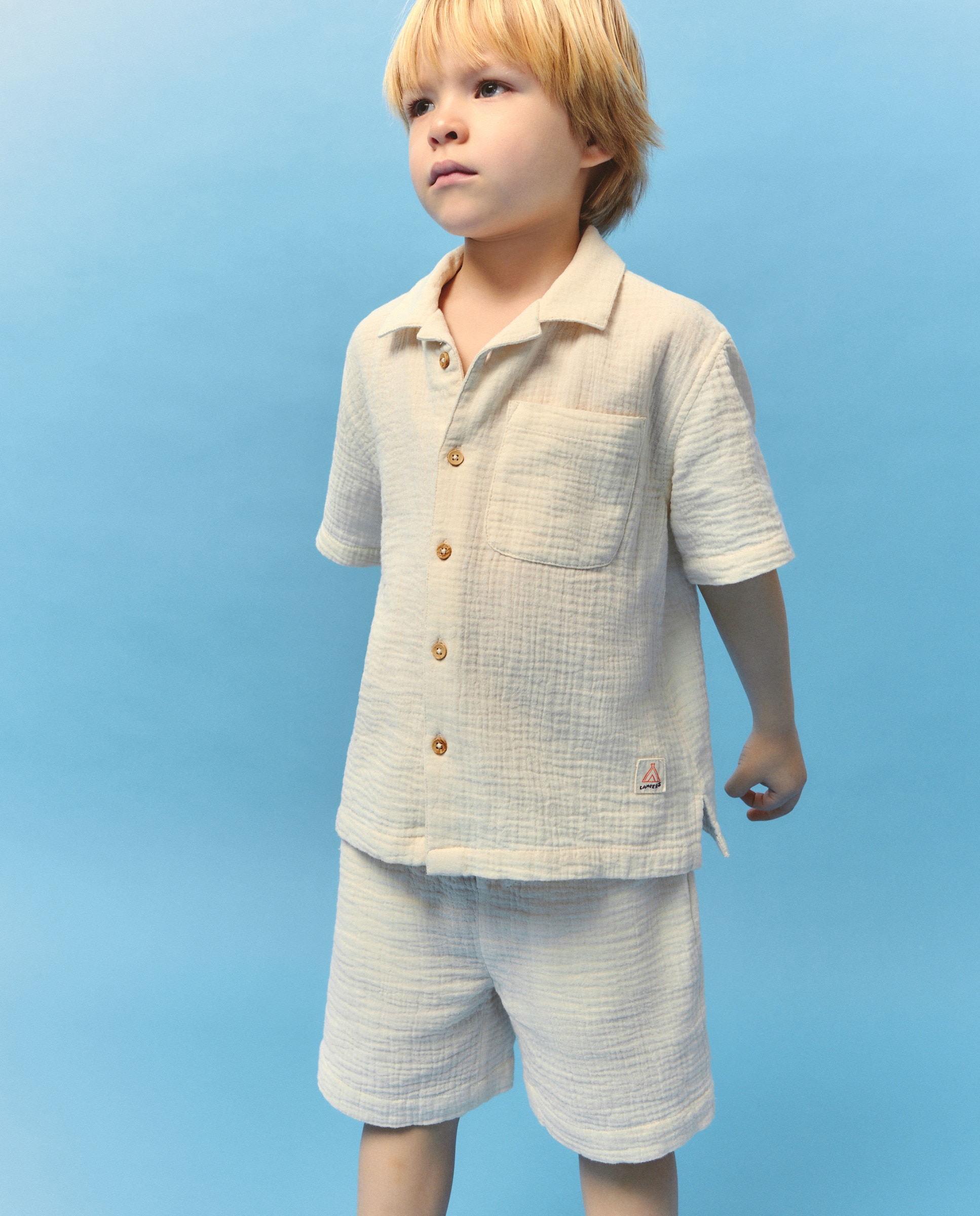 Camisa Lisa com Manga Curta 120 Cru-4