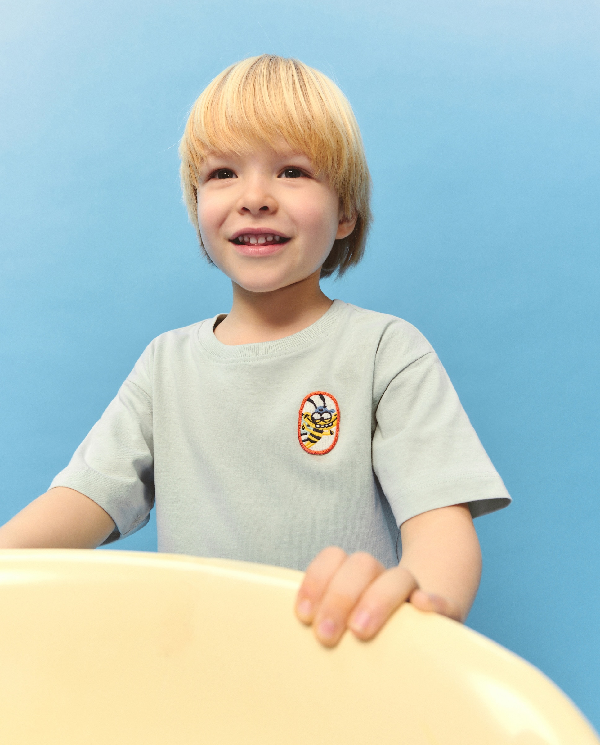 Camisa de Manga Curta Estampada Verde-1