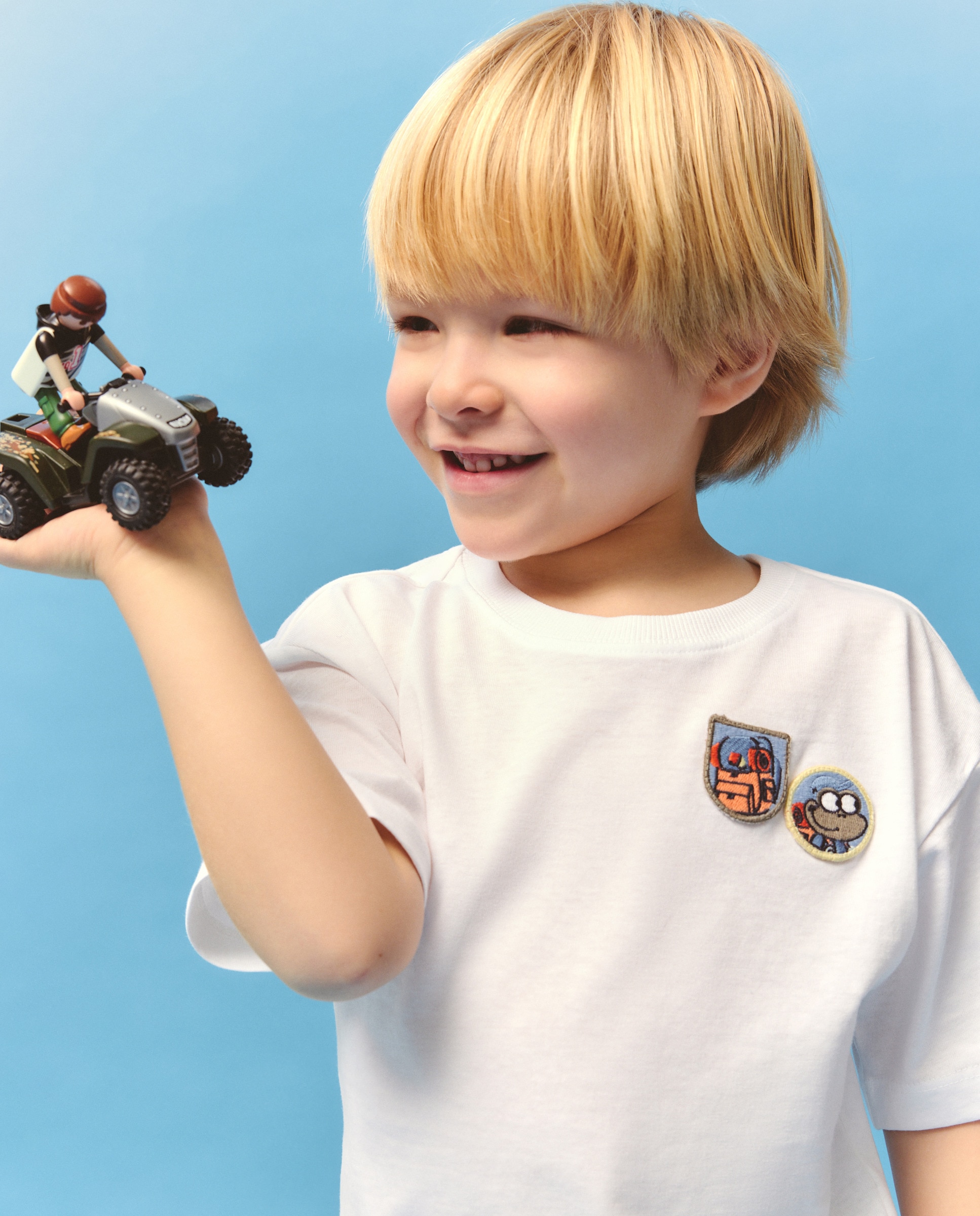 Camisa de Manga Curta Estampada Branco-2