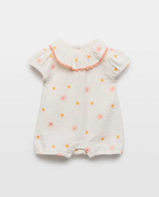 Imagem 0 de Babygrow de Bebé com Gola em Chiffon e Bordado Floral