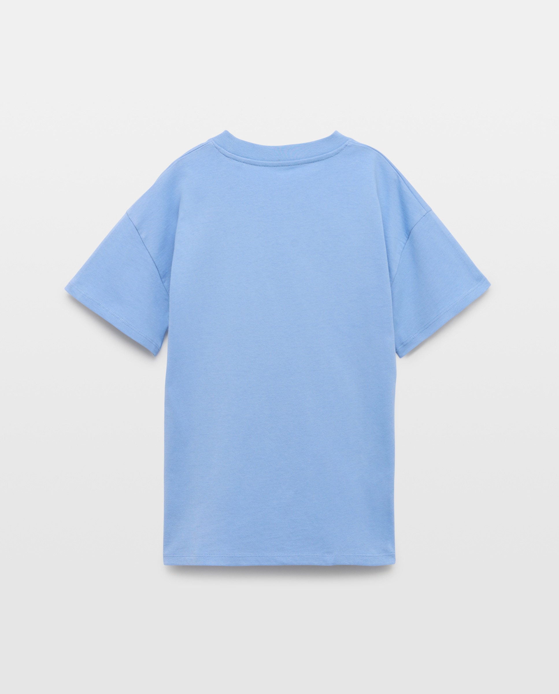 Camiseta de niño lisa bolsillo manga corta Azul Intenso-2