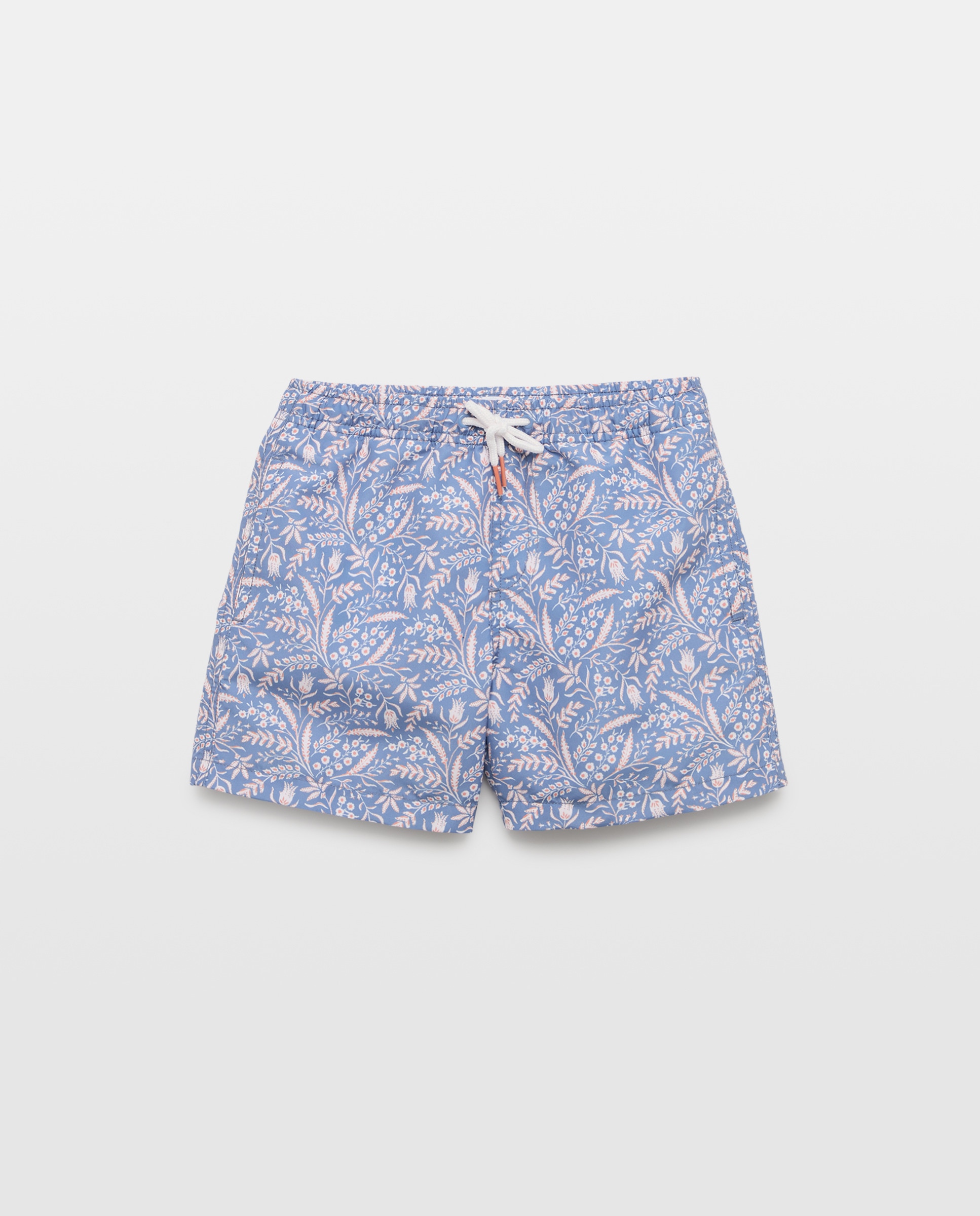 Bañador bermuda de niño flores Azul tinta-1