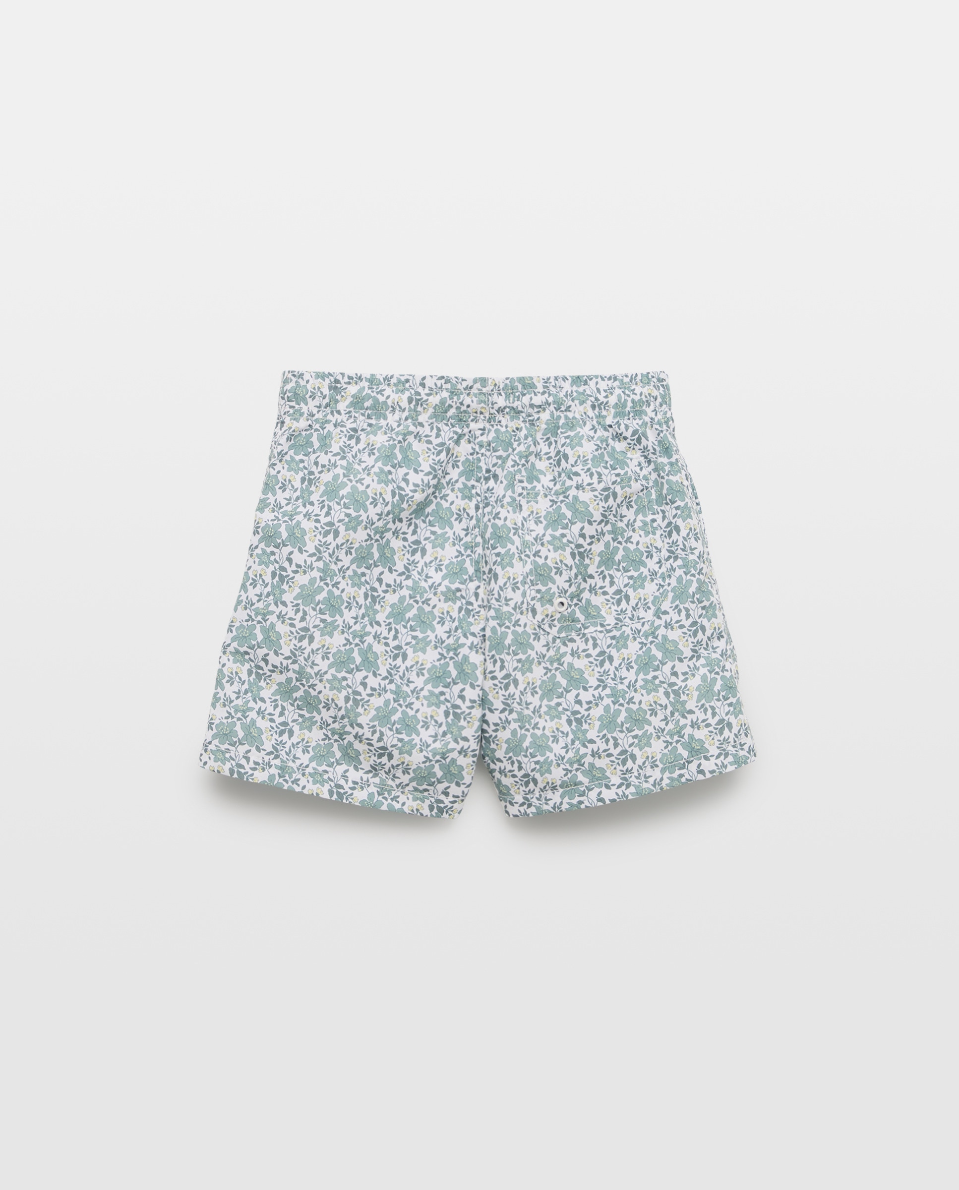 Bañador bermuda de niño flor bitono 530 Verde oscuro-2