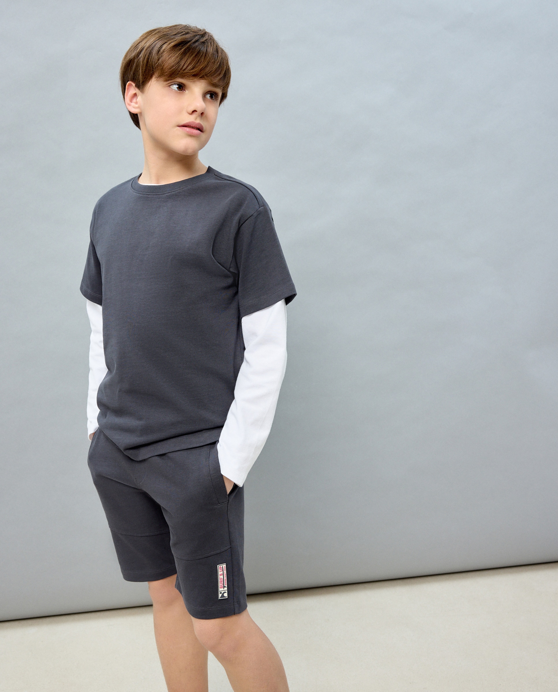 Bermudas de Felpa Heavy Kids El Corte Inglés 830 Antracite-2