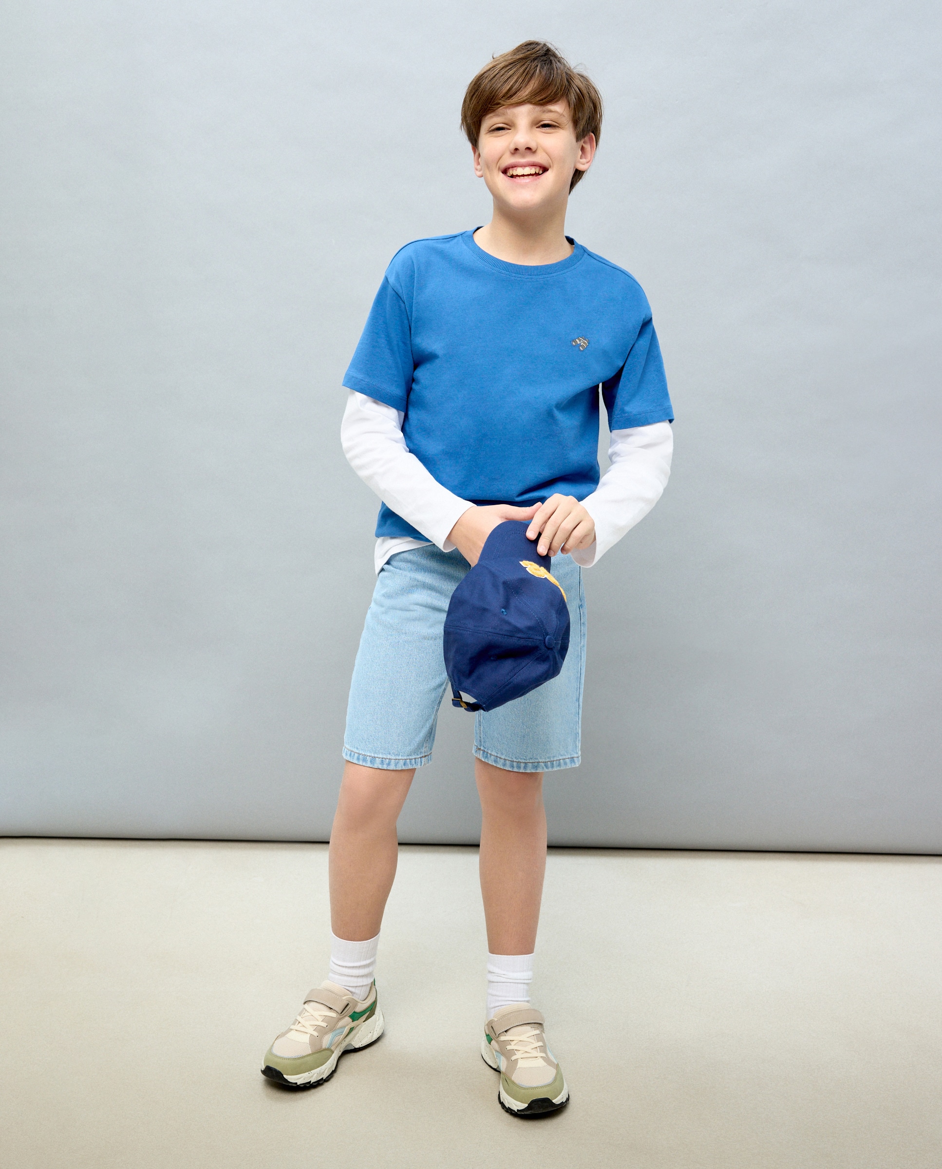 Bermudas de Ganga Lisas Kids El Corte Inglés Azul Suave-1
