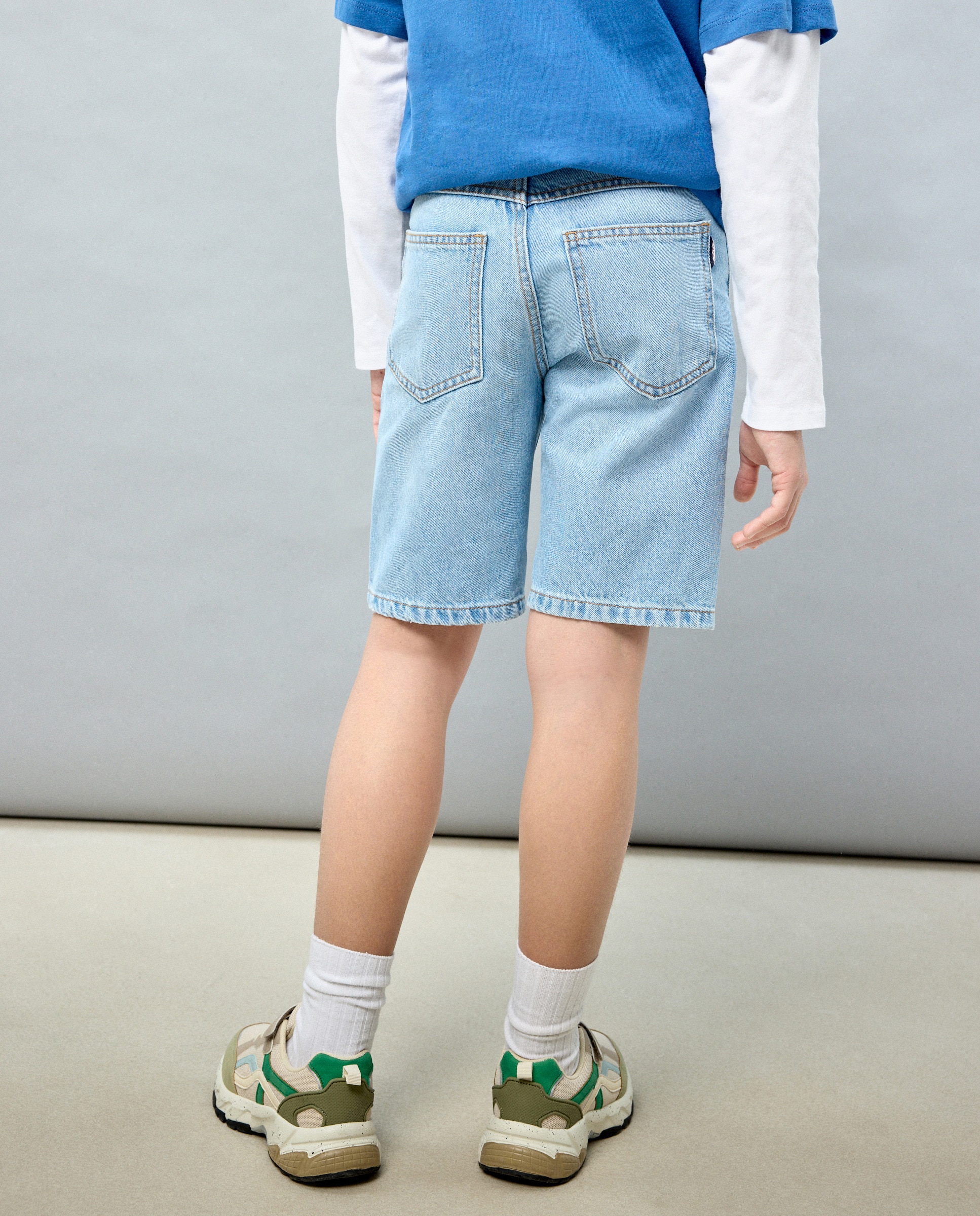 Bermudas de Ganga Lisas Kids El Corte Inglés Azul Suave-3