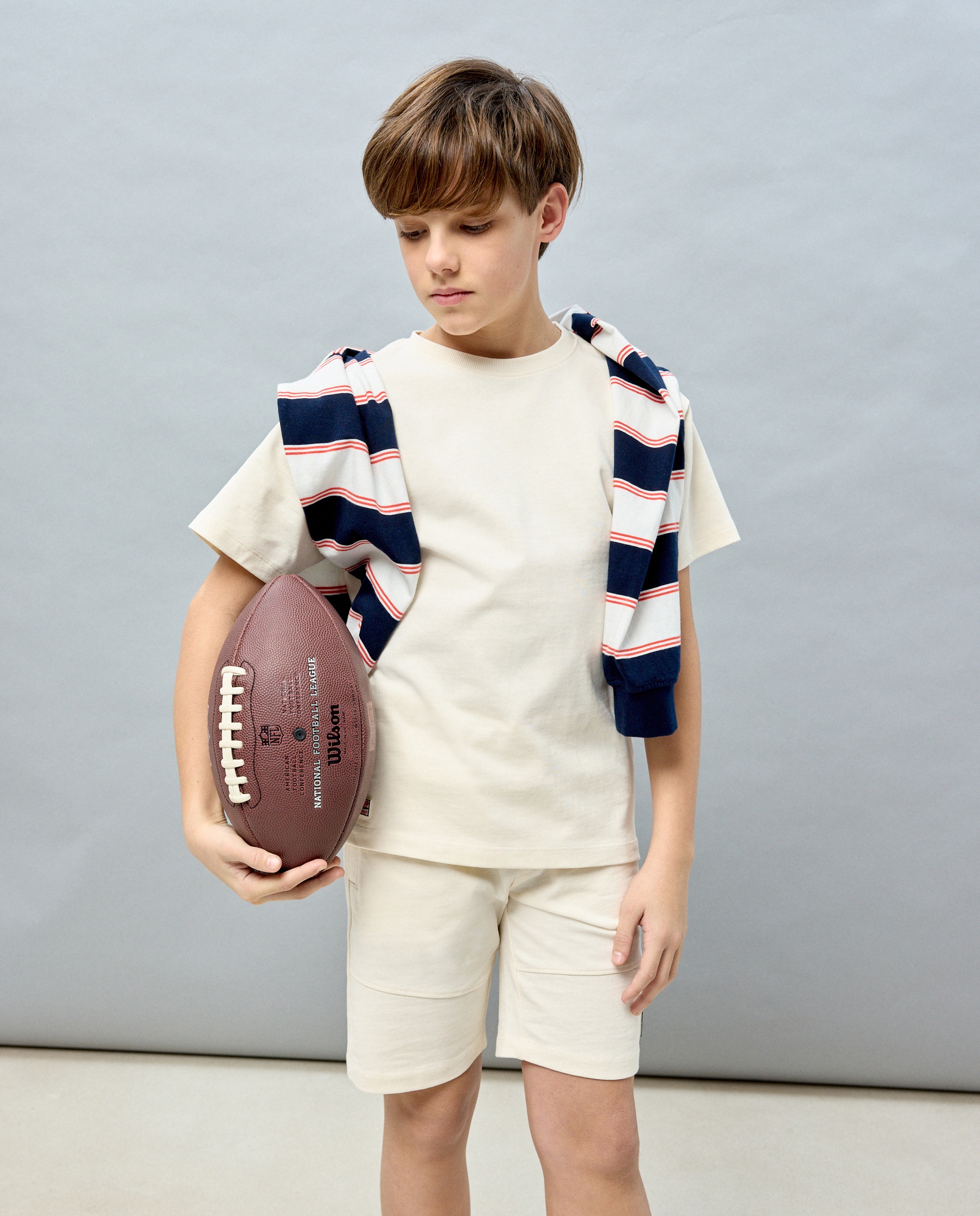 T-shirt de Heavy Jersey com Manga Curta Kids El Corte Inglés 120 Cru-1