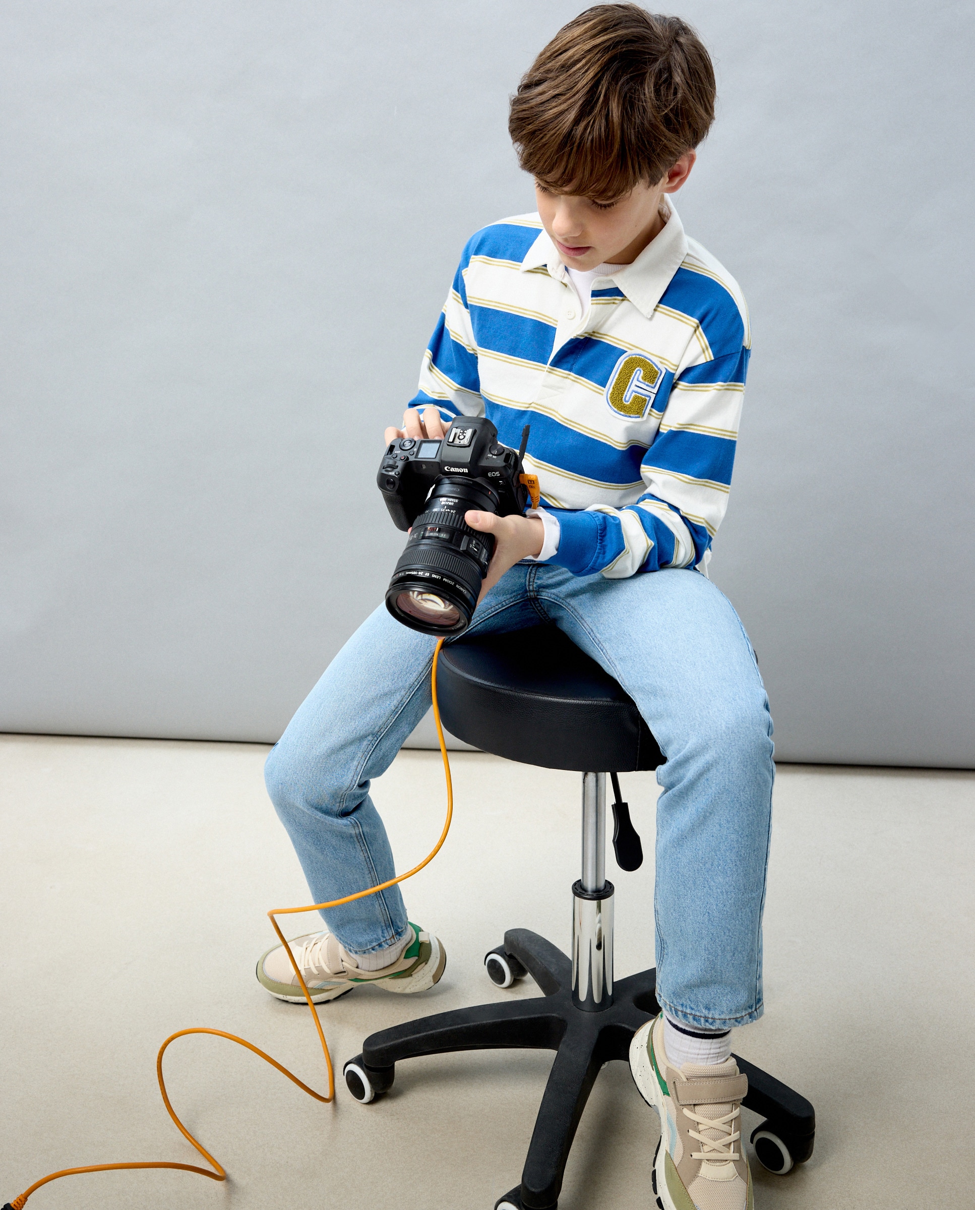 Imagem 0 de Polo de Manga Comprida às Riscas