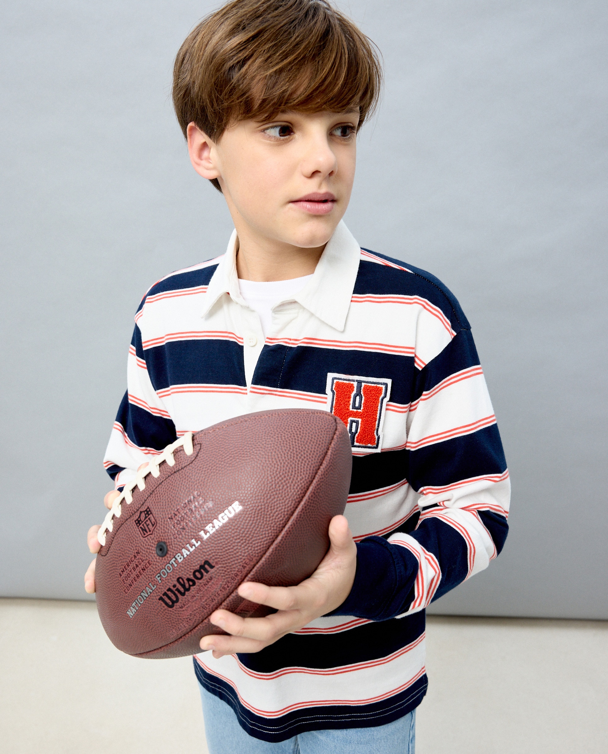 Polo de Manga Comprida às Riscas Castanho-2