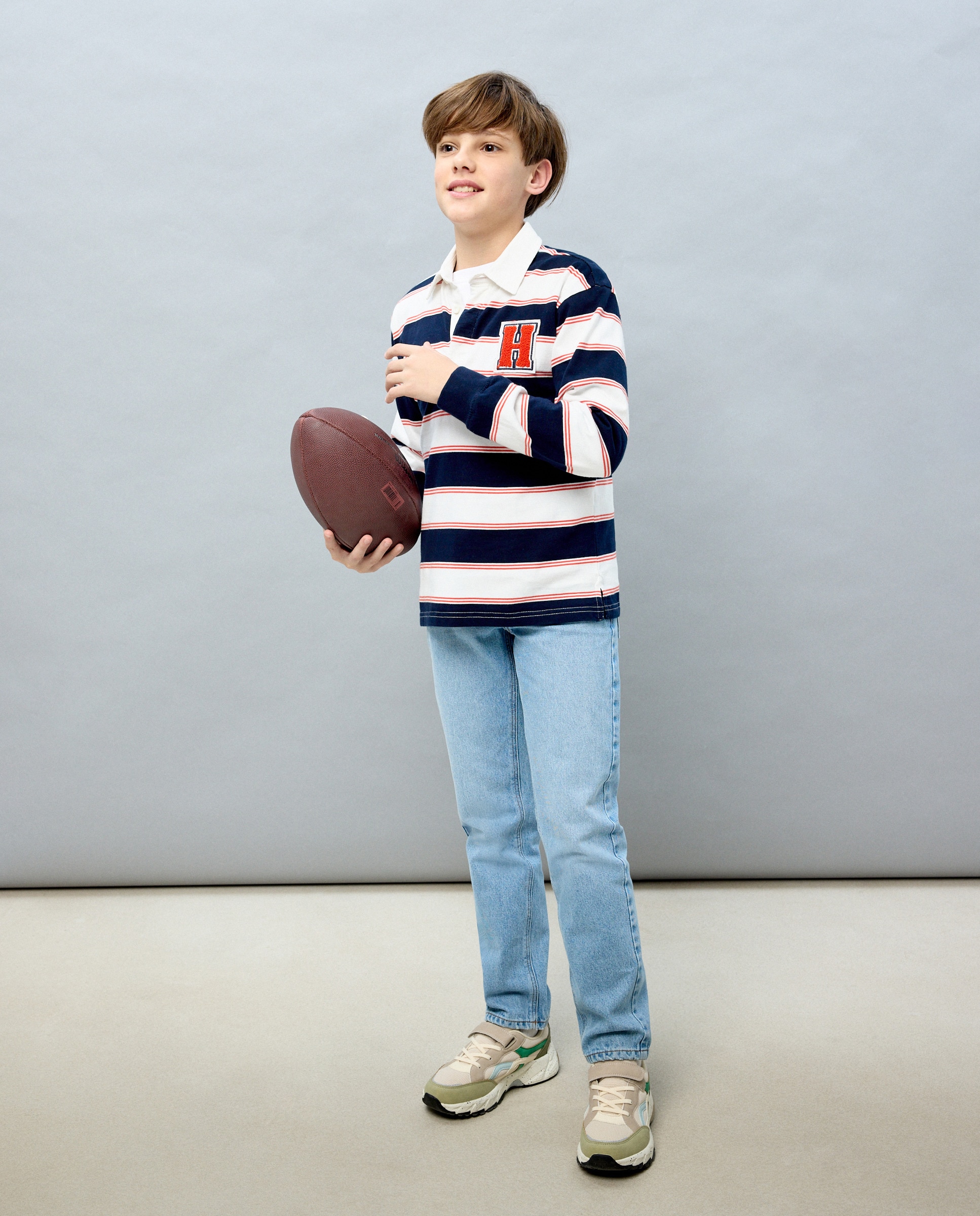 Polo de Manga Comprida às Riscas Castanho-4