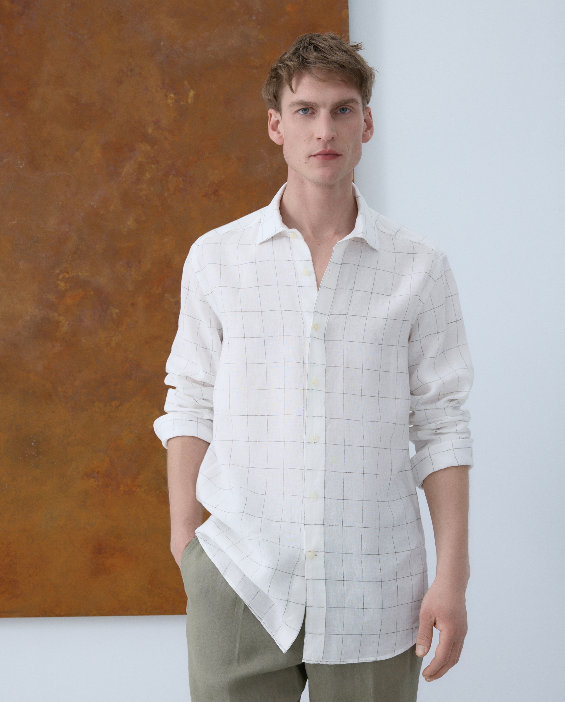 Imagem 0 de Camisa de Linho aos Quadrados