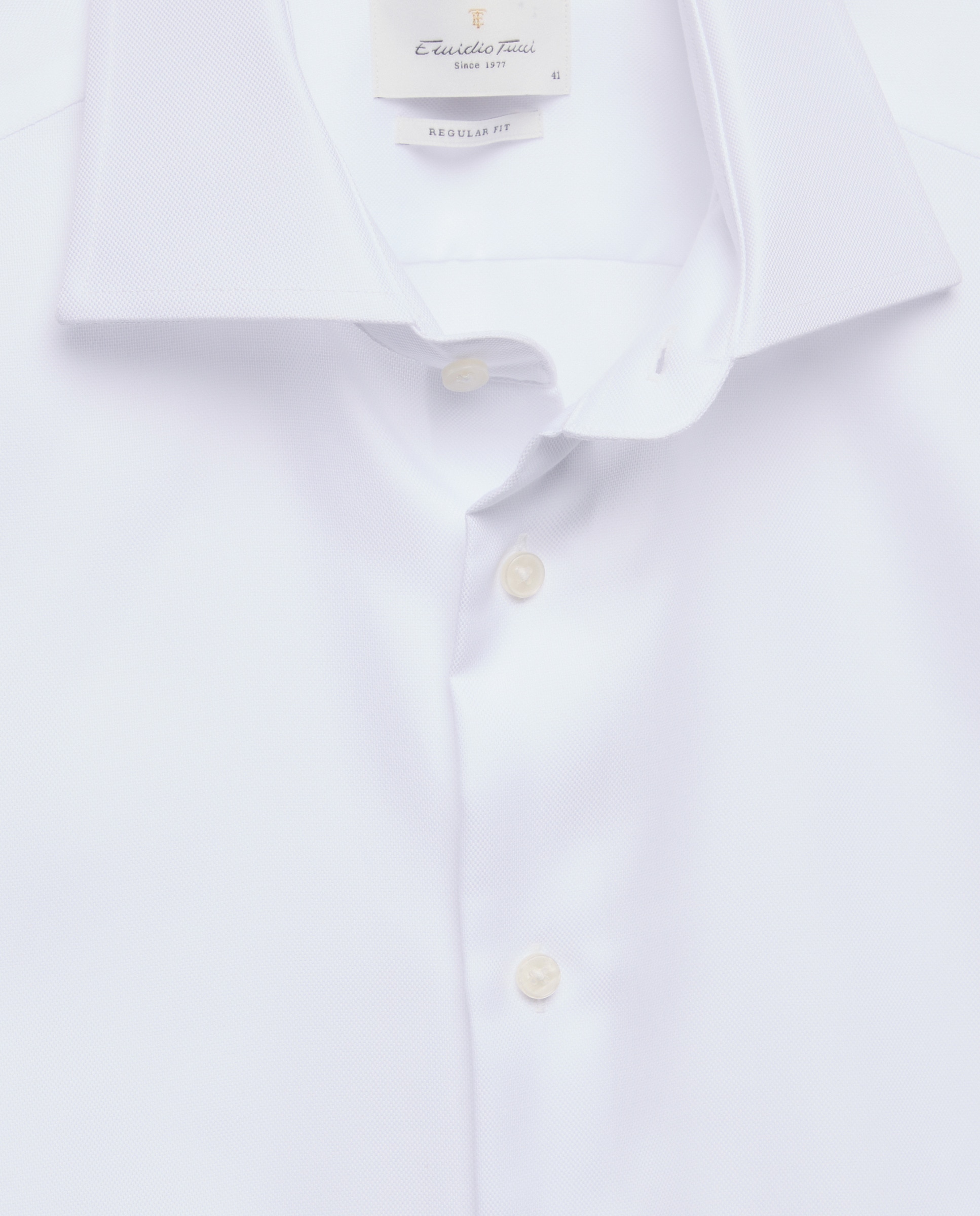 Camisa vestir de hombre regular fit cuello italiano - Emidio Tucci - Blanco Blanco-6