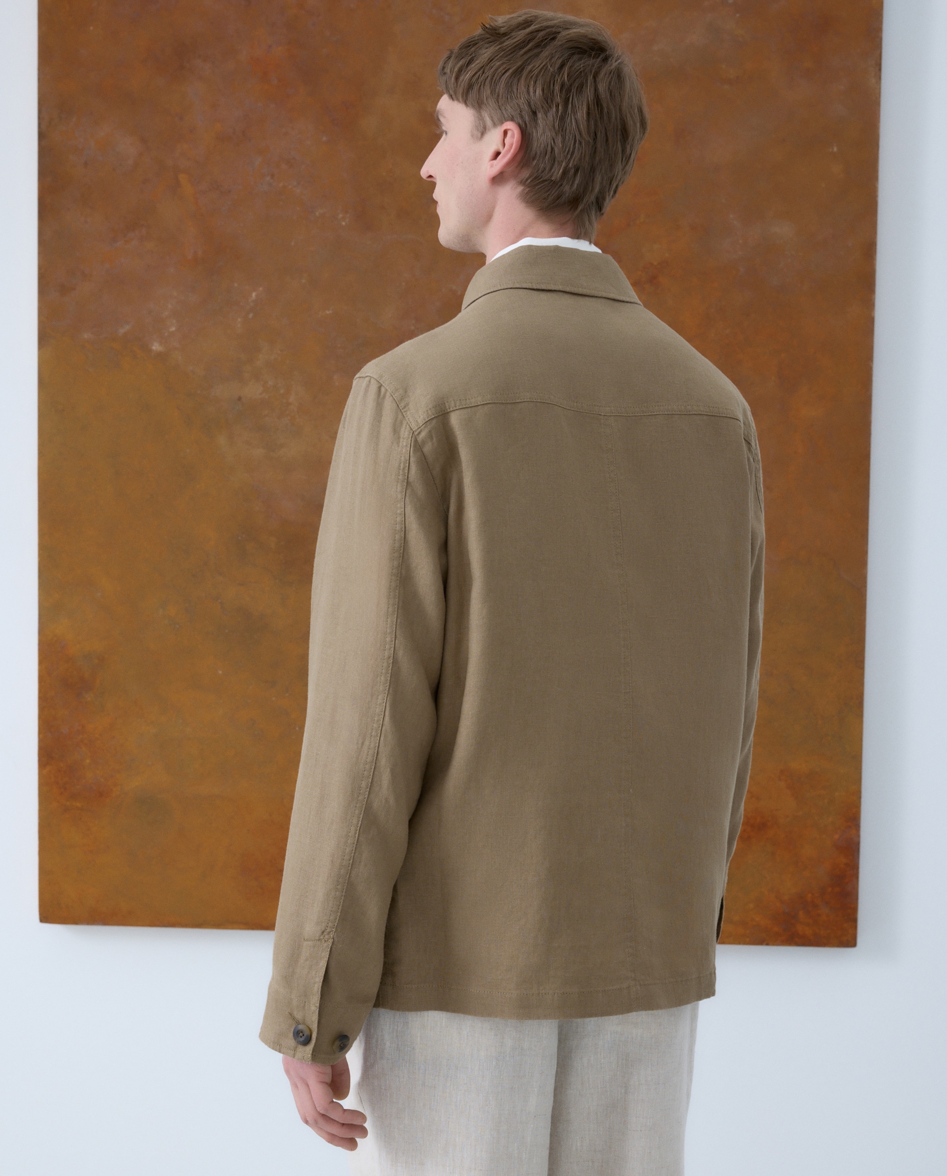 Casaco Worker de Linho Amarelo-4