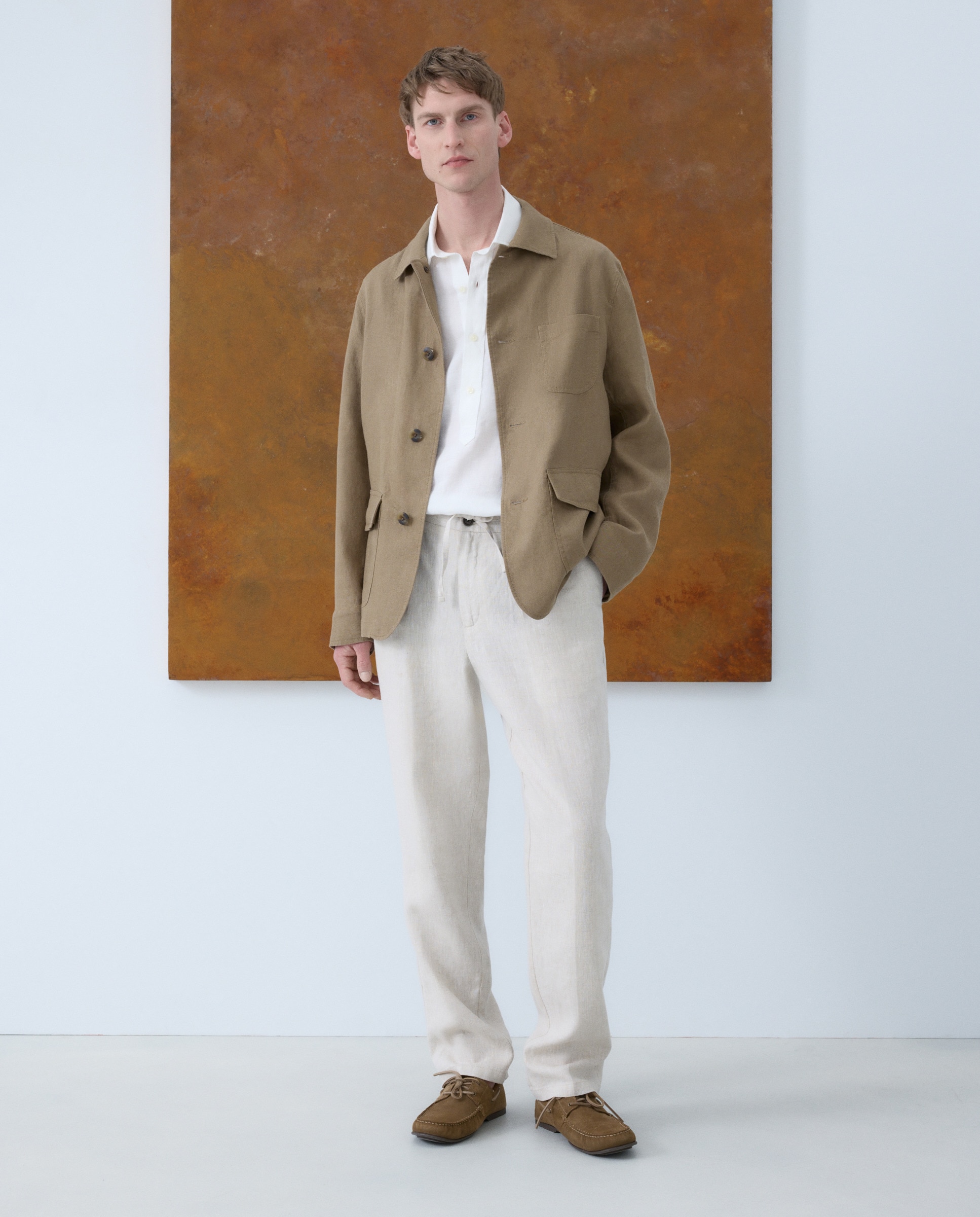 Casaco Worker de Linho Amarelo-2