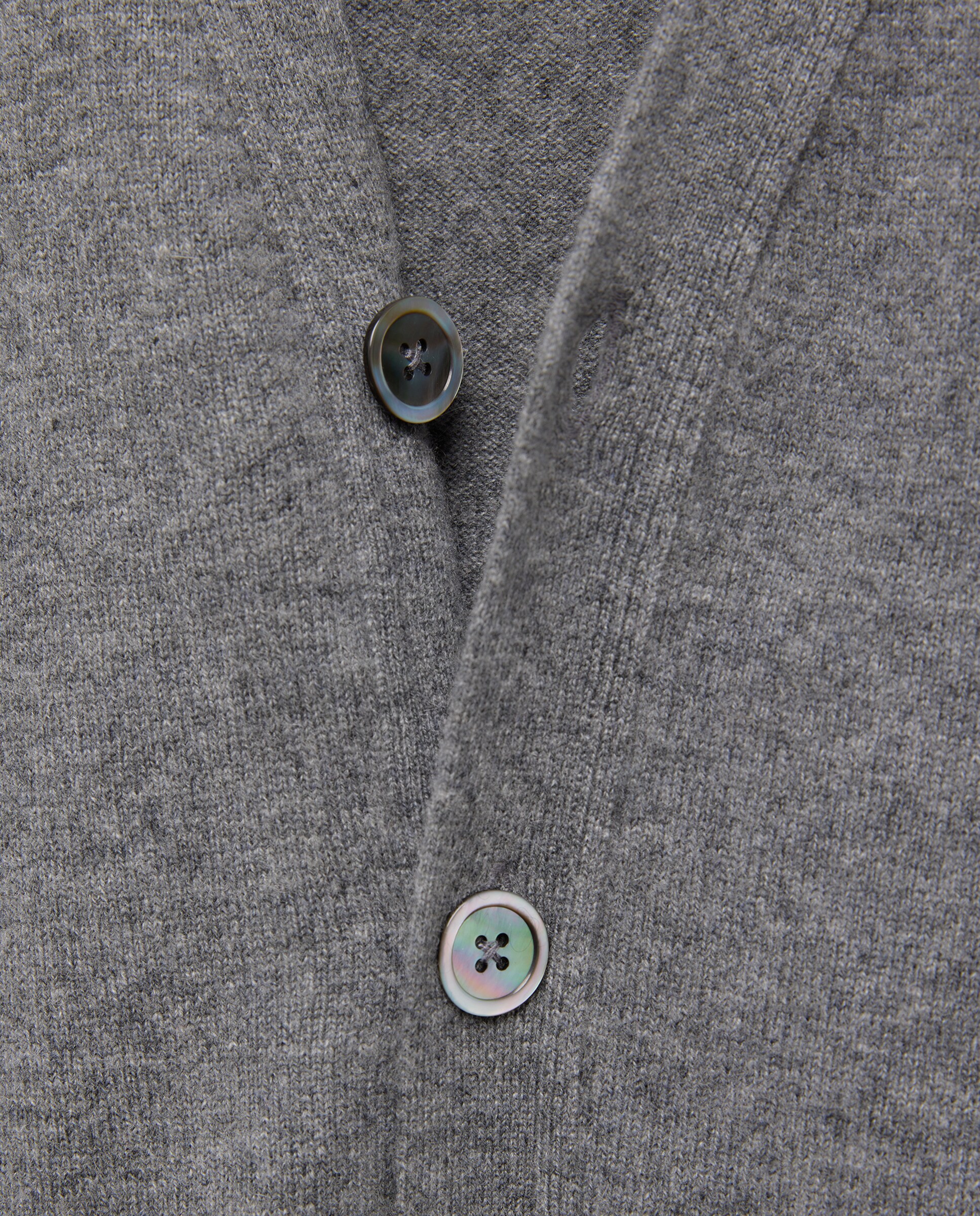 Cardigan Liso de Caxemira com Botões 820 Cinzento Médio-5